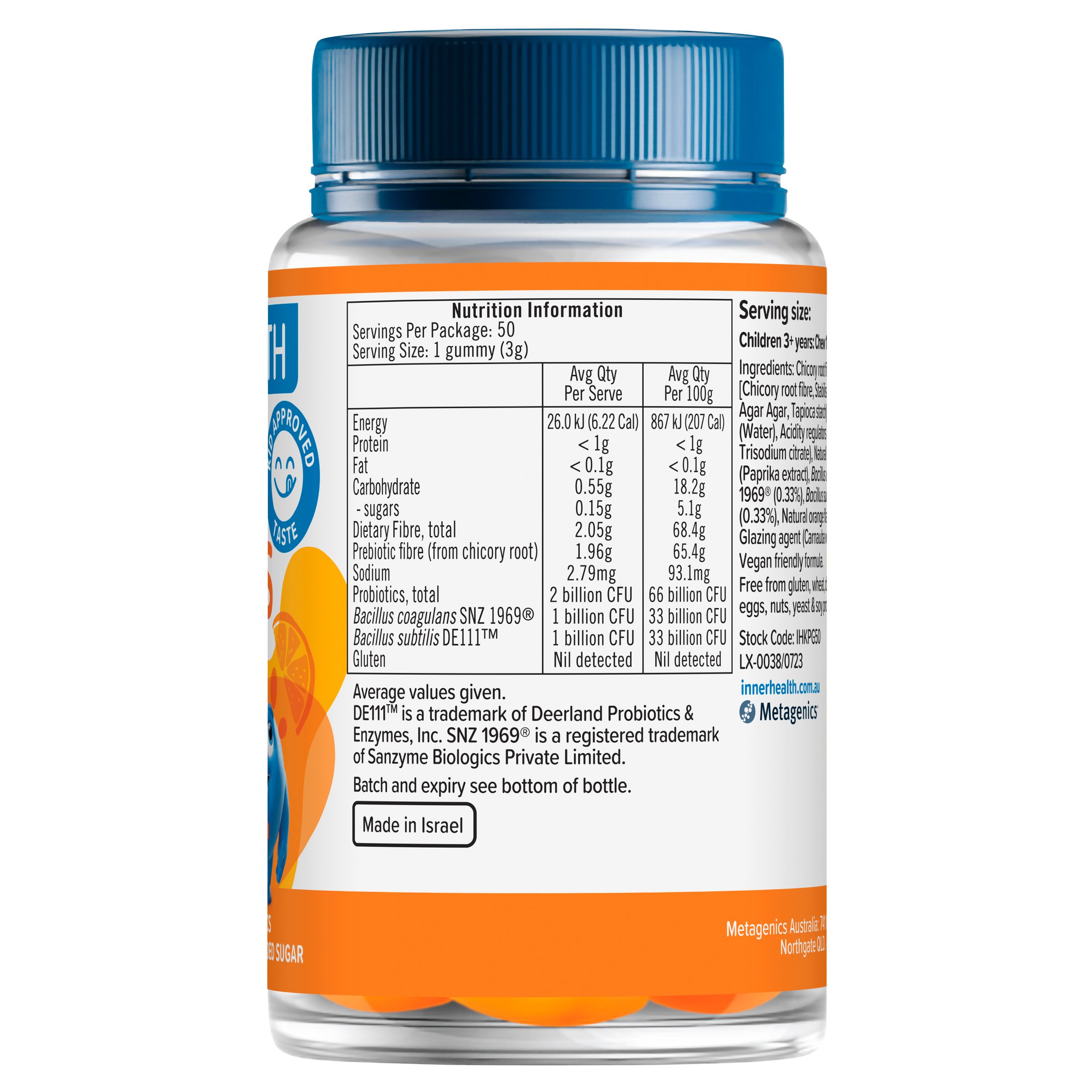 Inner Health Kids 3-In-1 Probiotic Gummies 50 gummies - Image 3