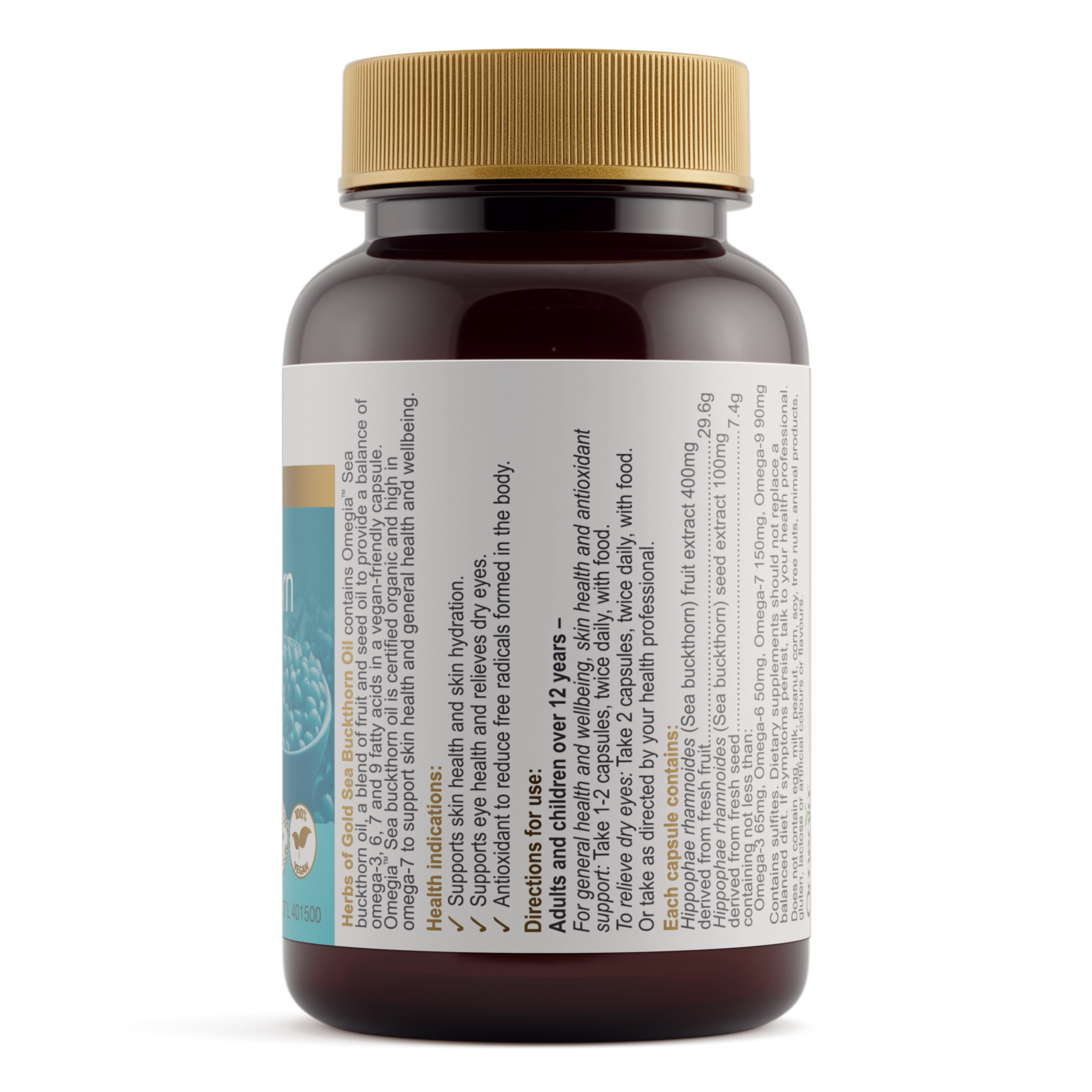 Herbs of Gold Sea Buckthorn Oil 60 capsules - Image 2
