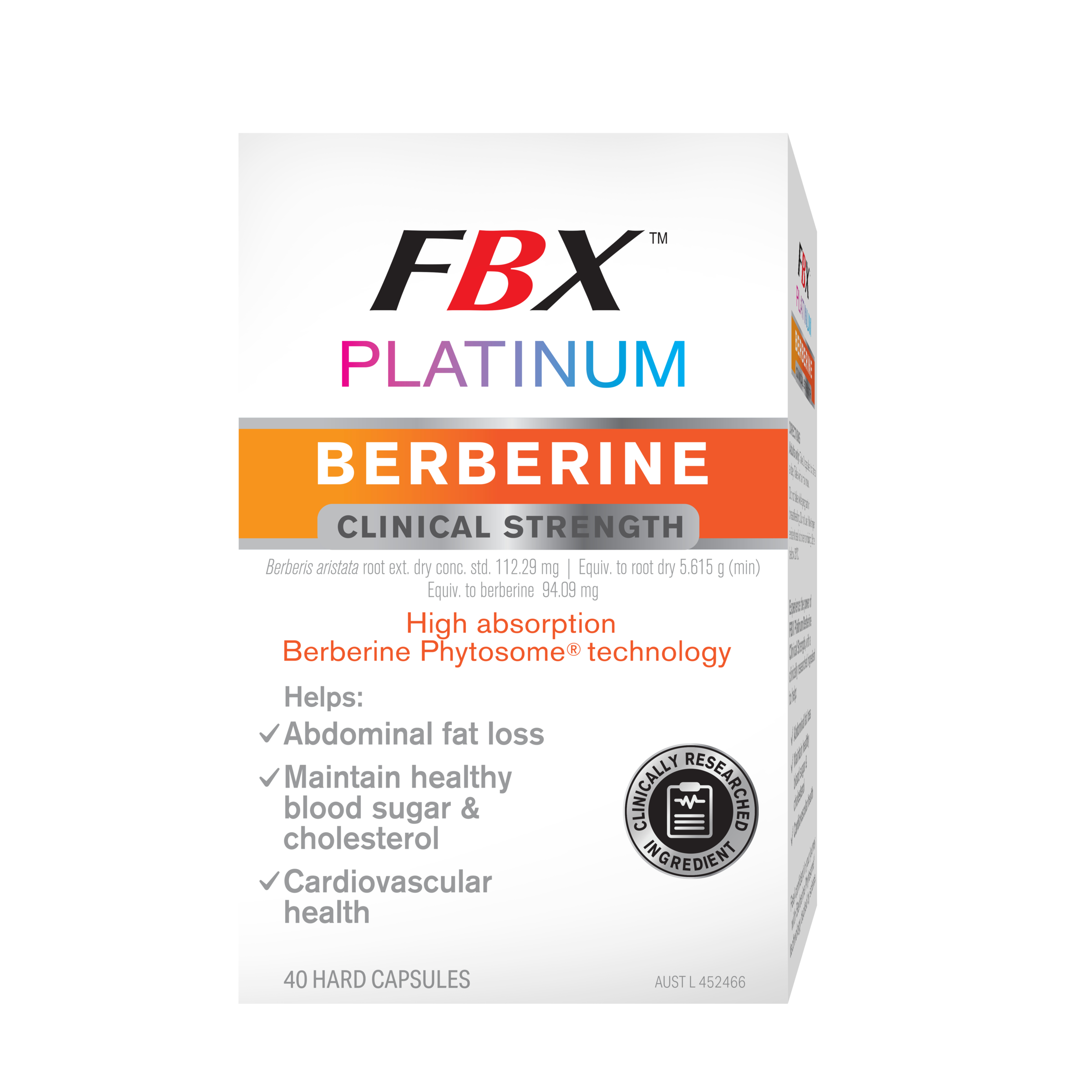 FBX Platinum Berberine Clinical Strength 40 capsules - Image 1