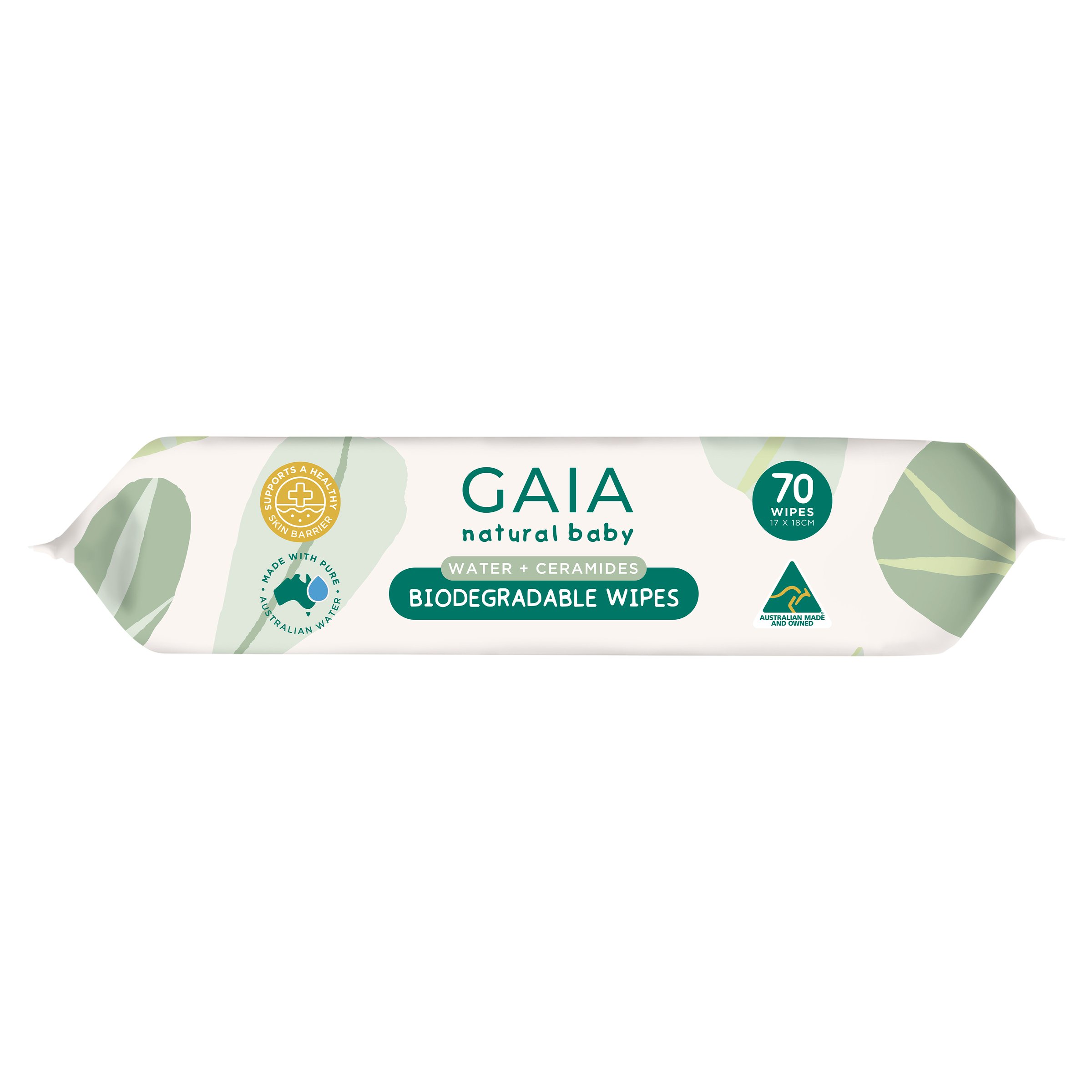 Gaia Biodegradable Water Wipes 70 wipes - Image 3