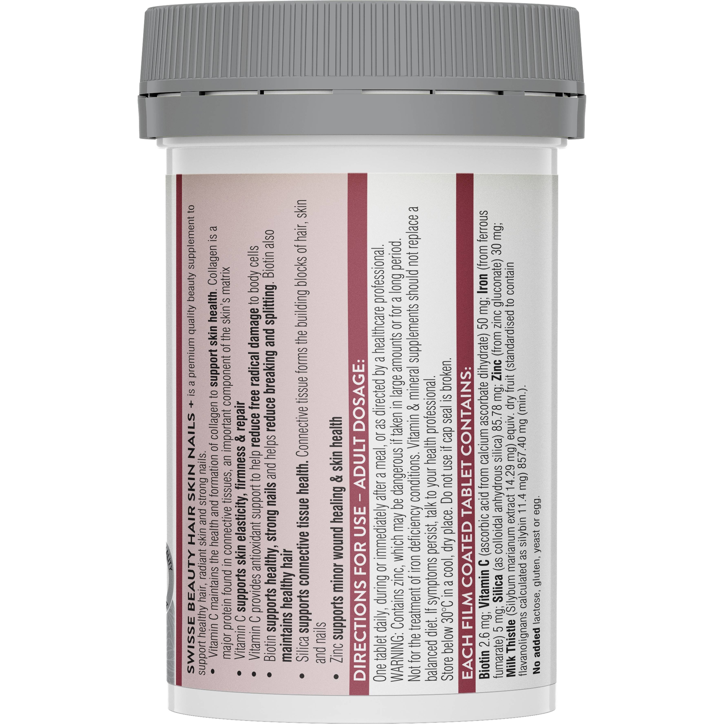 Swisse Beauty Hair Skin Nails+ 60 tablets - Image 2