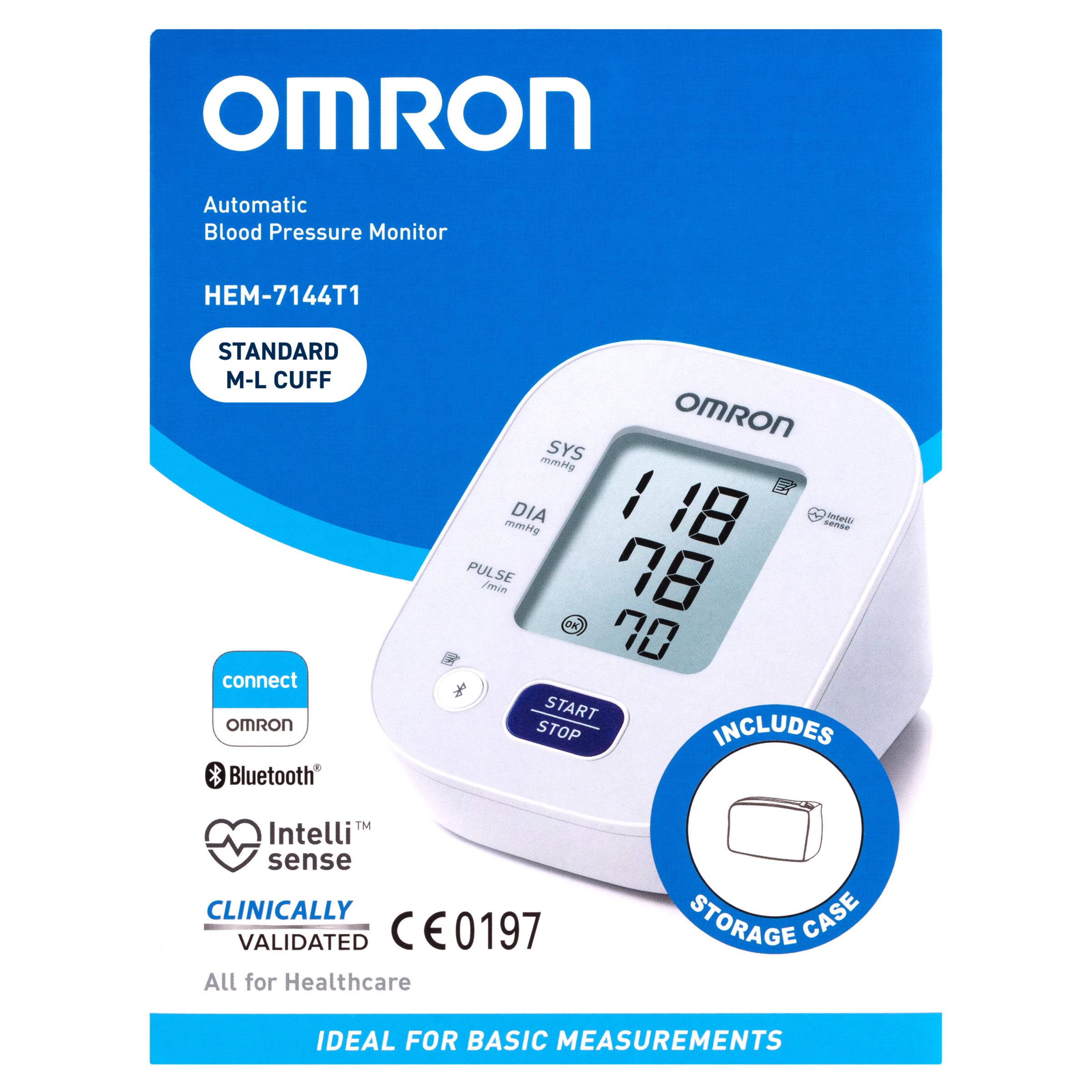Omron HEM 7144TI Blood Pressure Monitor - Standard M-L Cuff - 1 each - Image 1