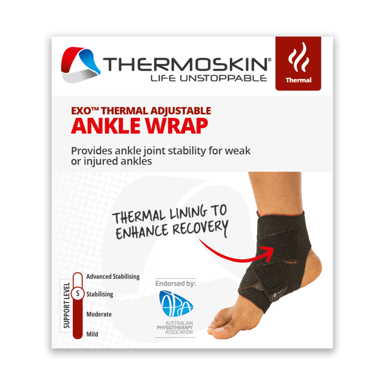 Thermoskin Exo Adjustable Ankle Wrap One Size - Image 2