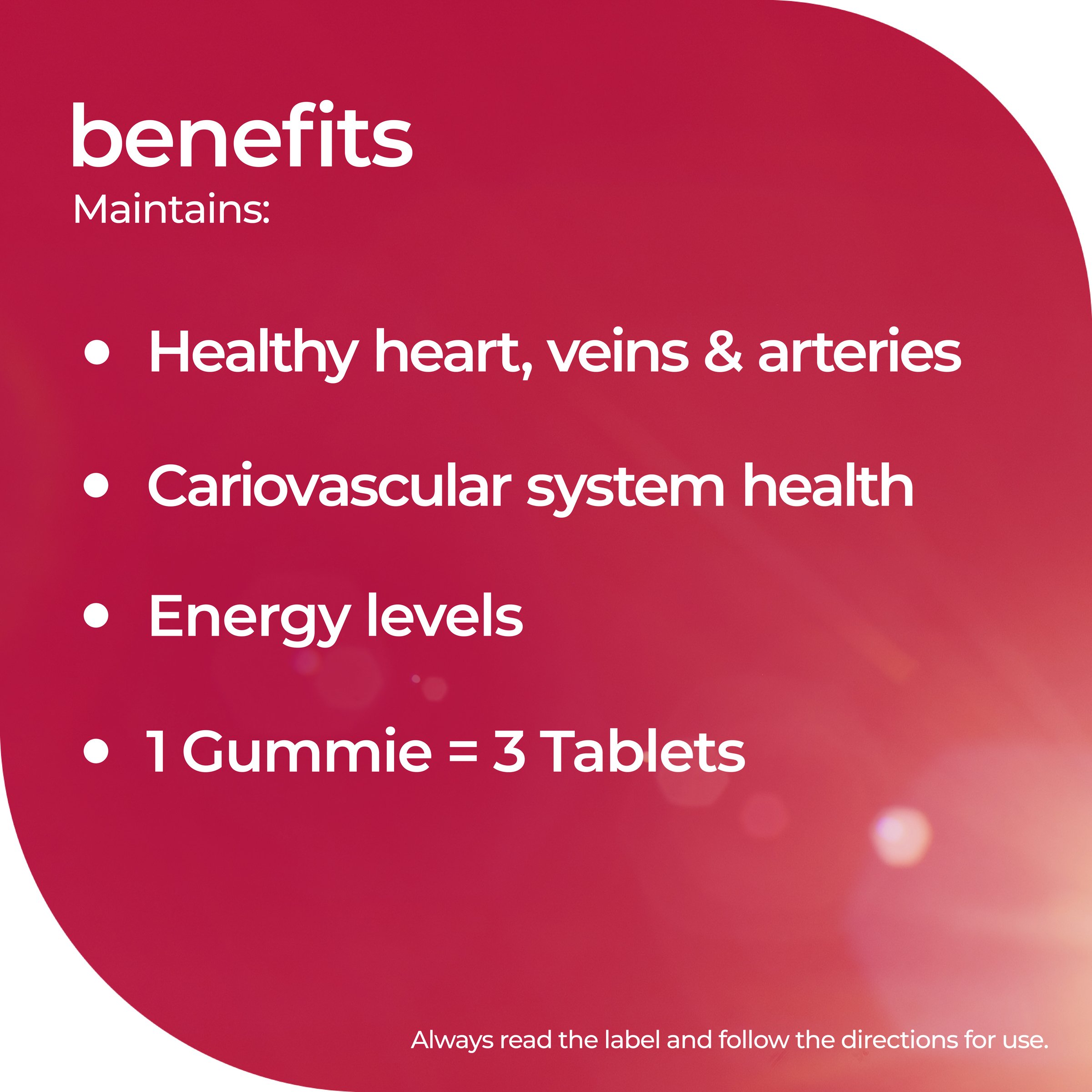 Nature's Way Platinum Strength Adult Vita Gummies Heart, Veins & Arteries 30 pastilles - Image 2
