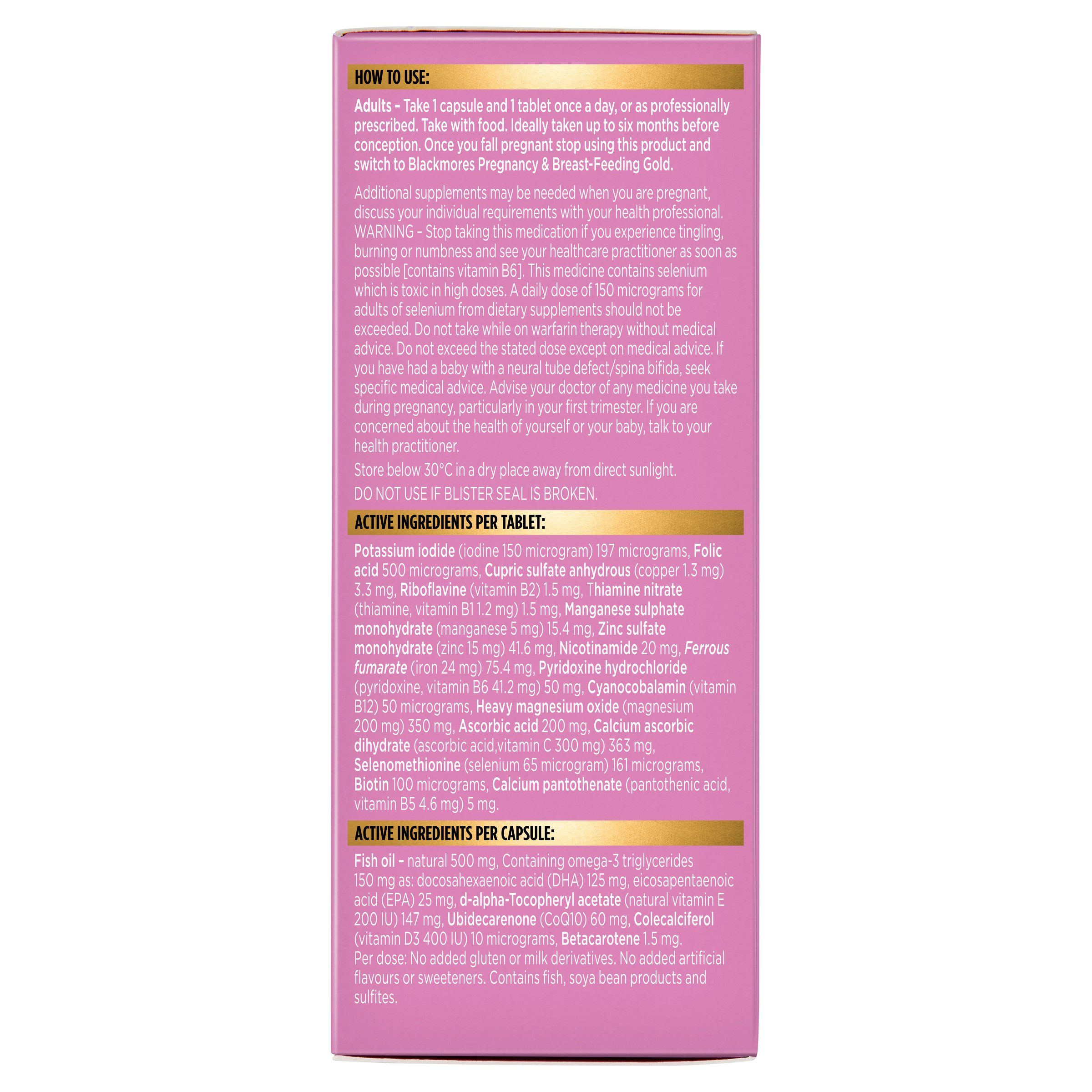 Blackmores Conceive Well Gold 56 tablets - Image 2