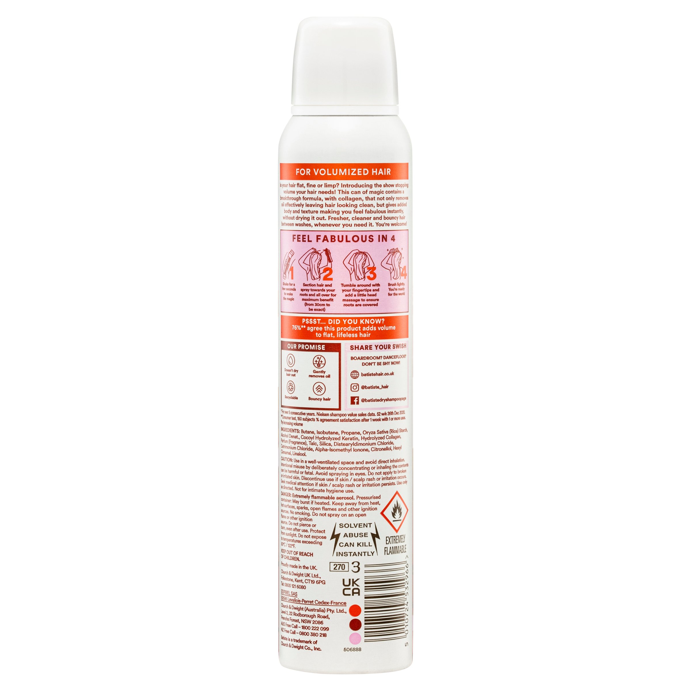 Batiste Dry Shampoo Hair Benefits Volume 200ml - Image 2