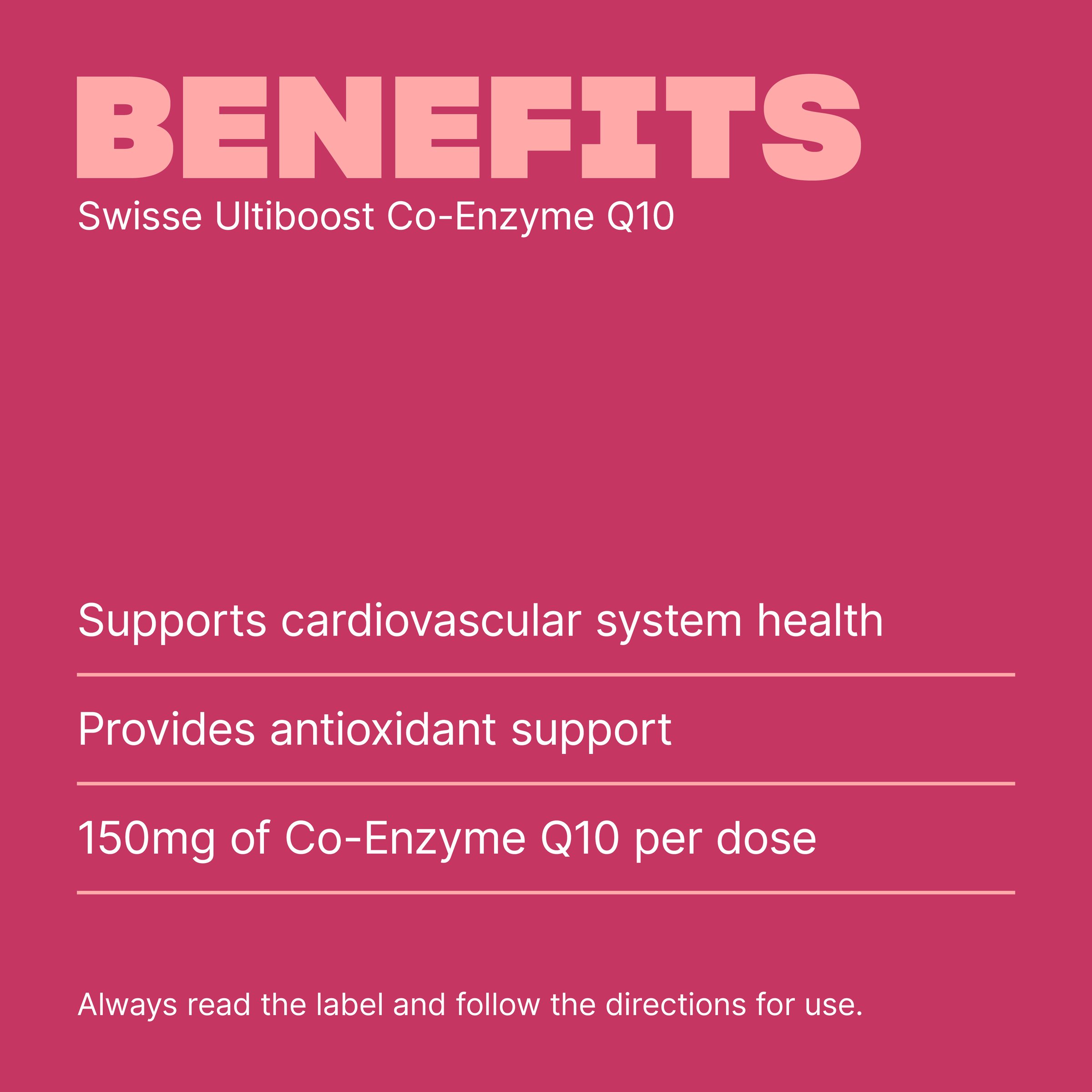 Swisse Ultiboost Co-Enzyme Q10 150mg - 50 capsules - Image 4