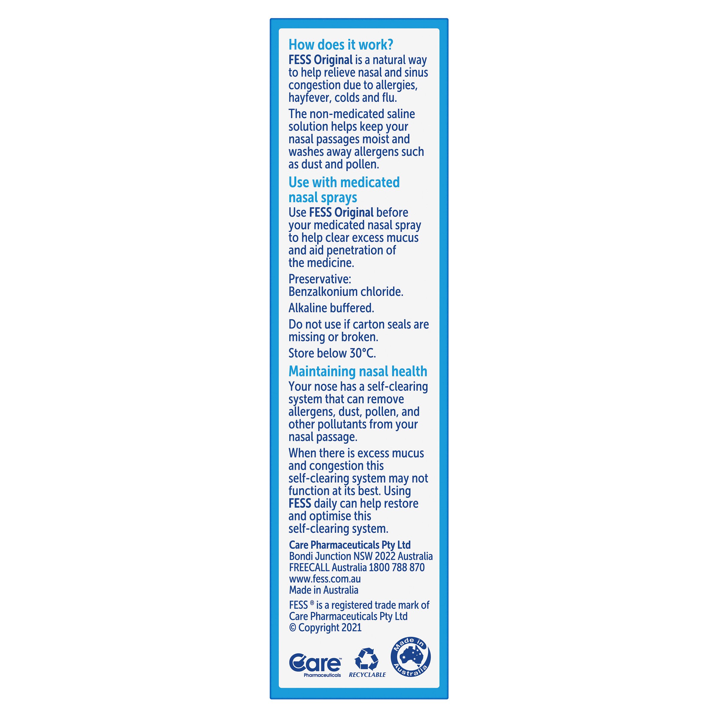 Fess Saline Nasal Spray 30ml - Image 3