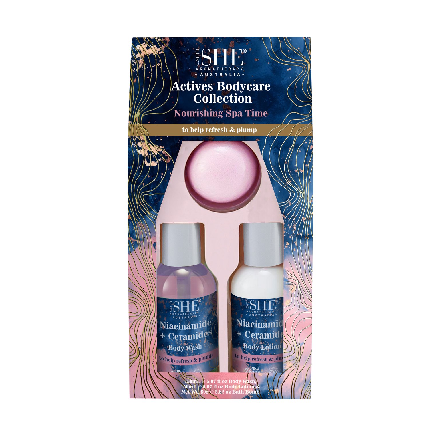She Aromatherapy Active Body Trio Bath Set Niacinamide & Ceramides 1 each