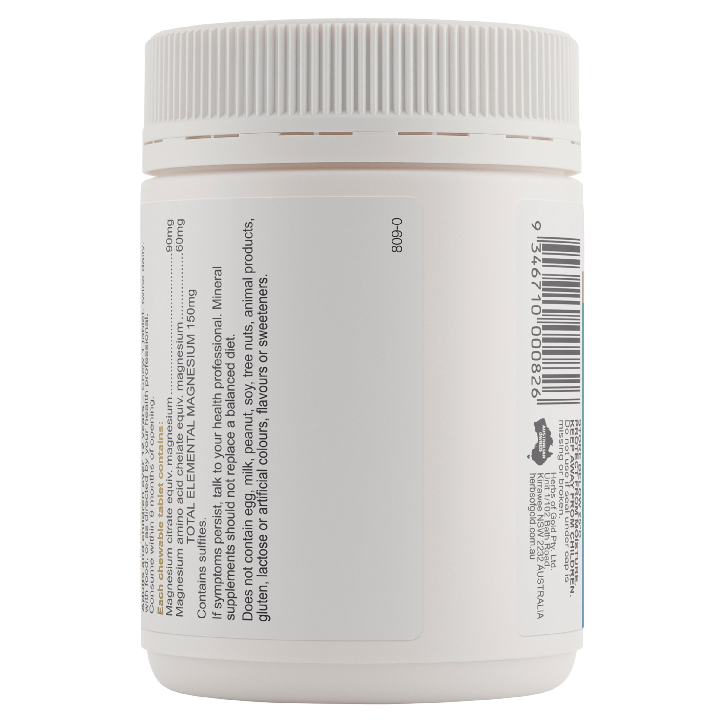 Herbs of Gold Magnesium Chewable 60 chewable tablets - Image 3
