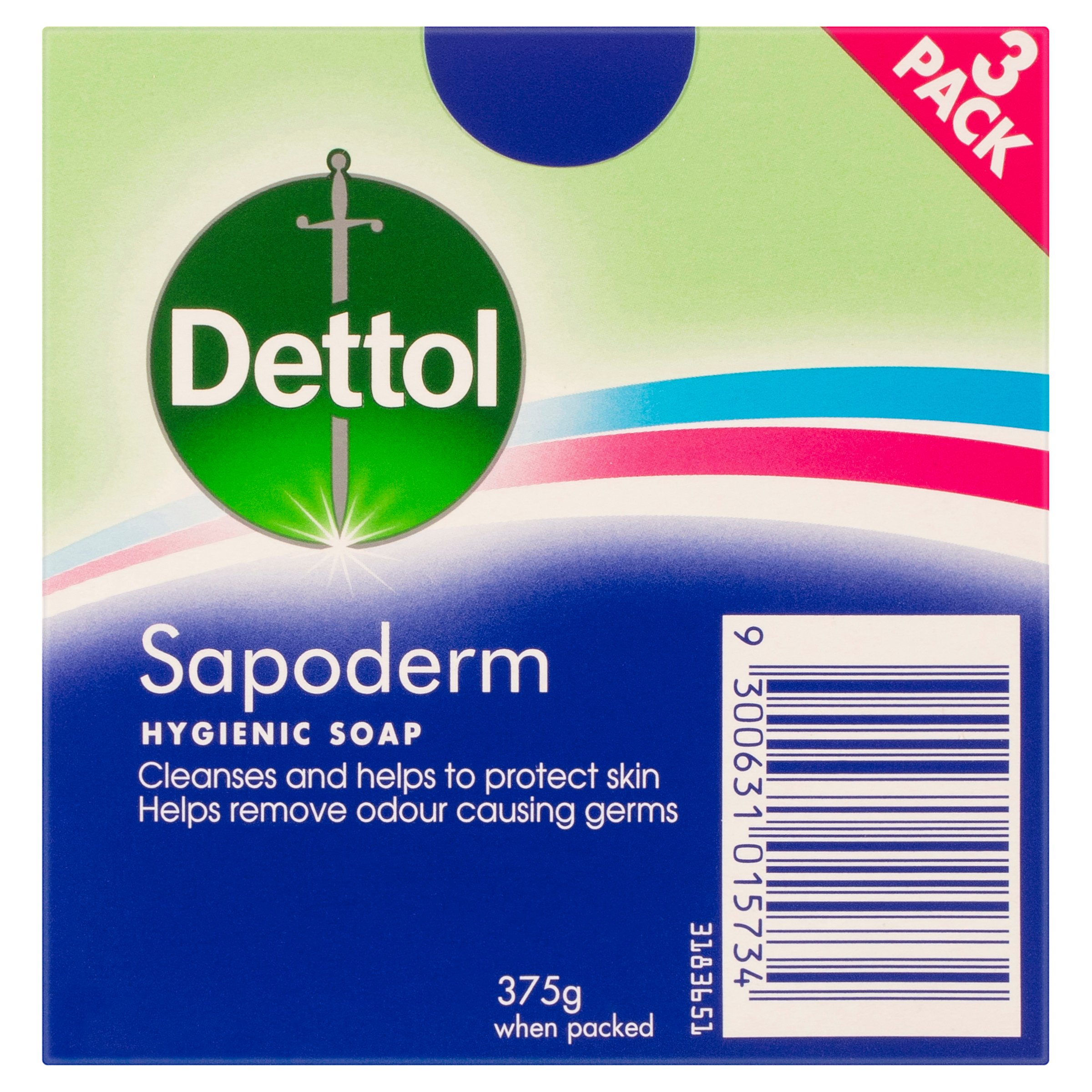 Dettol Sapoderm Hygienic Soap 125g - 3 Pack - Image 2
