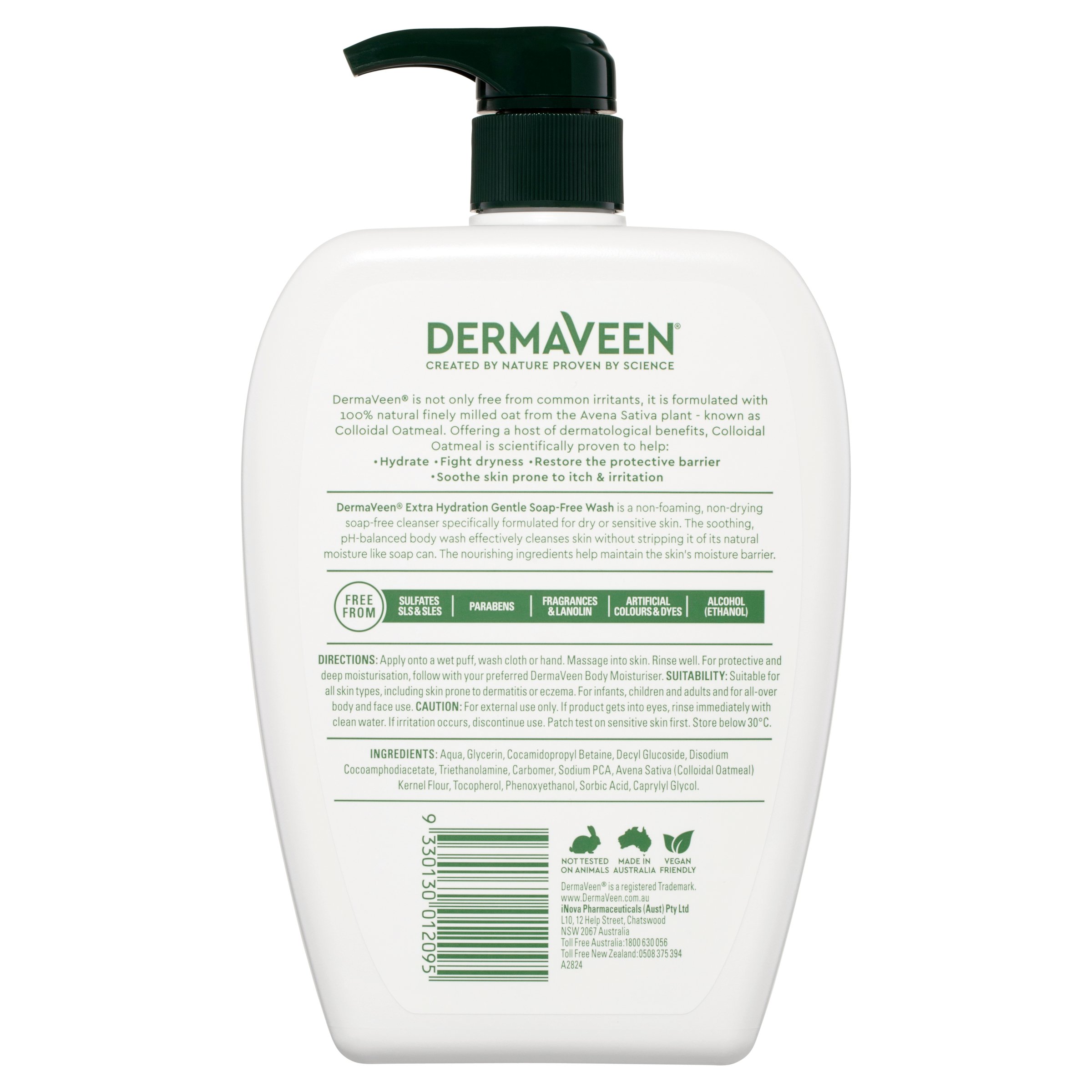 DermaVeen Extra Hydration Soap Free Wash 1 litre - Image 2