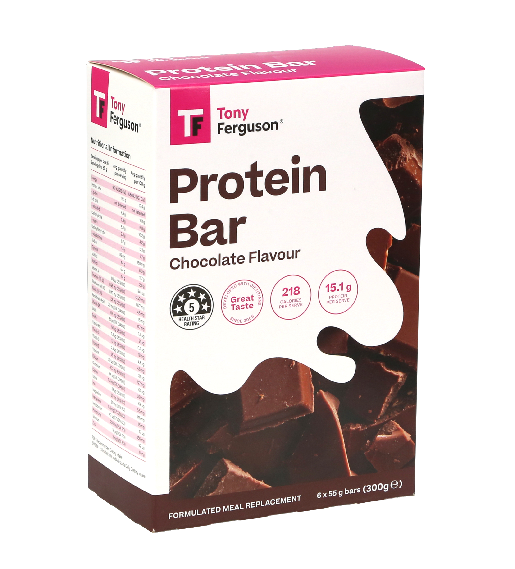 Tony Ferguson Protein Meal Replacement Chocolate Bar 6 pack - Image 2