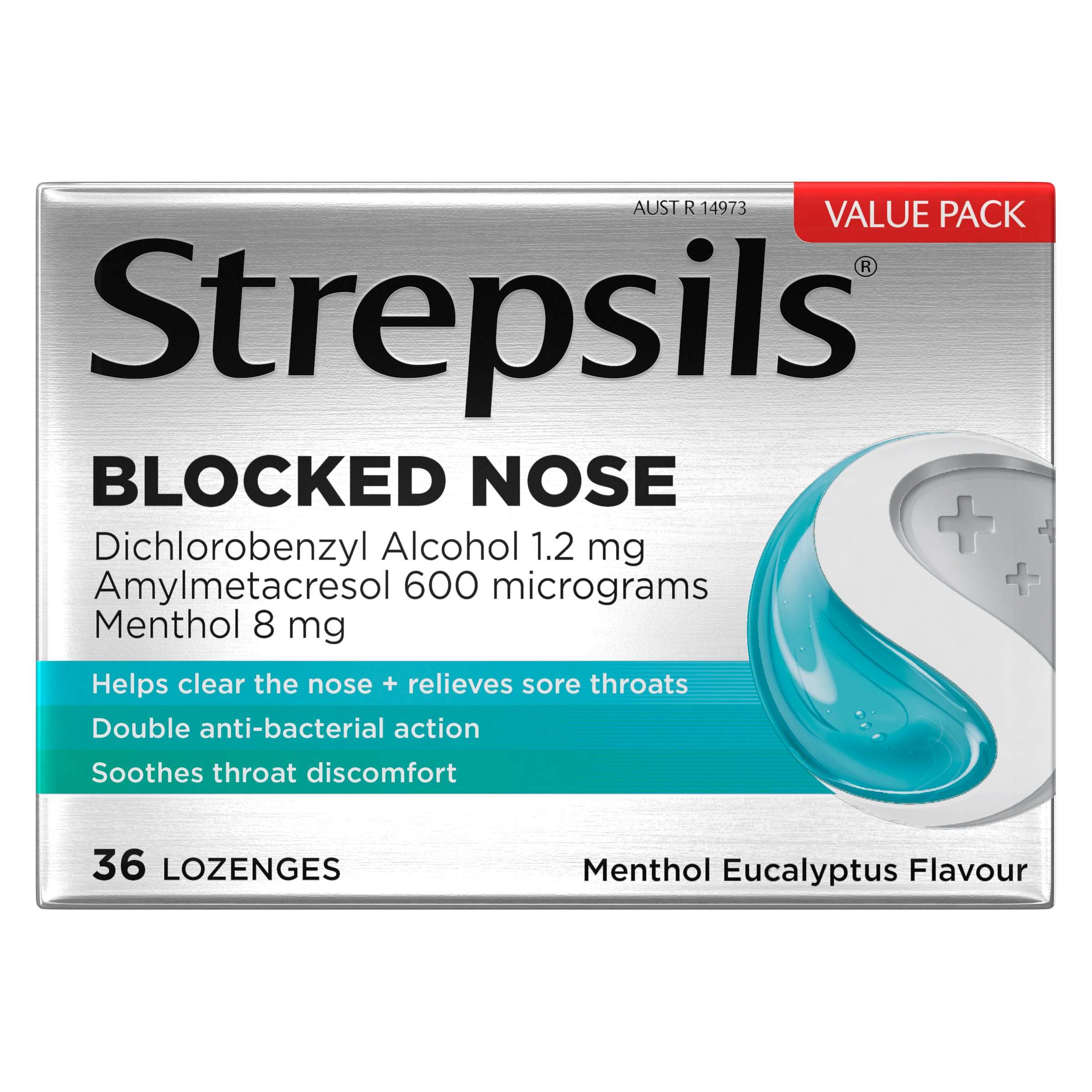 Strepsils Plus Blocked Nose 36 lozenges - Image 1