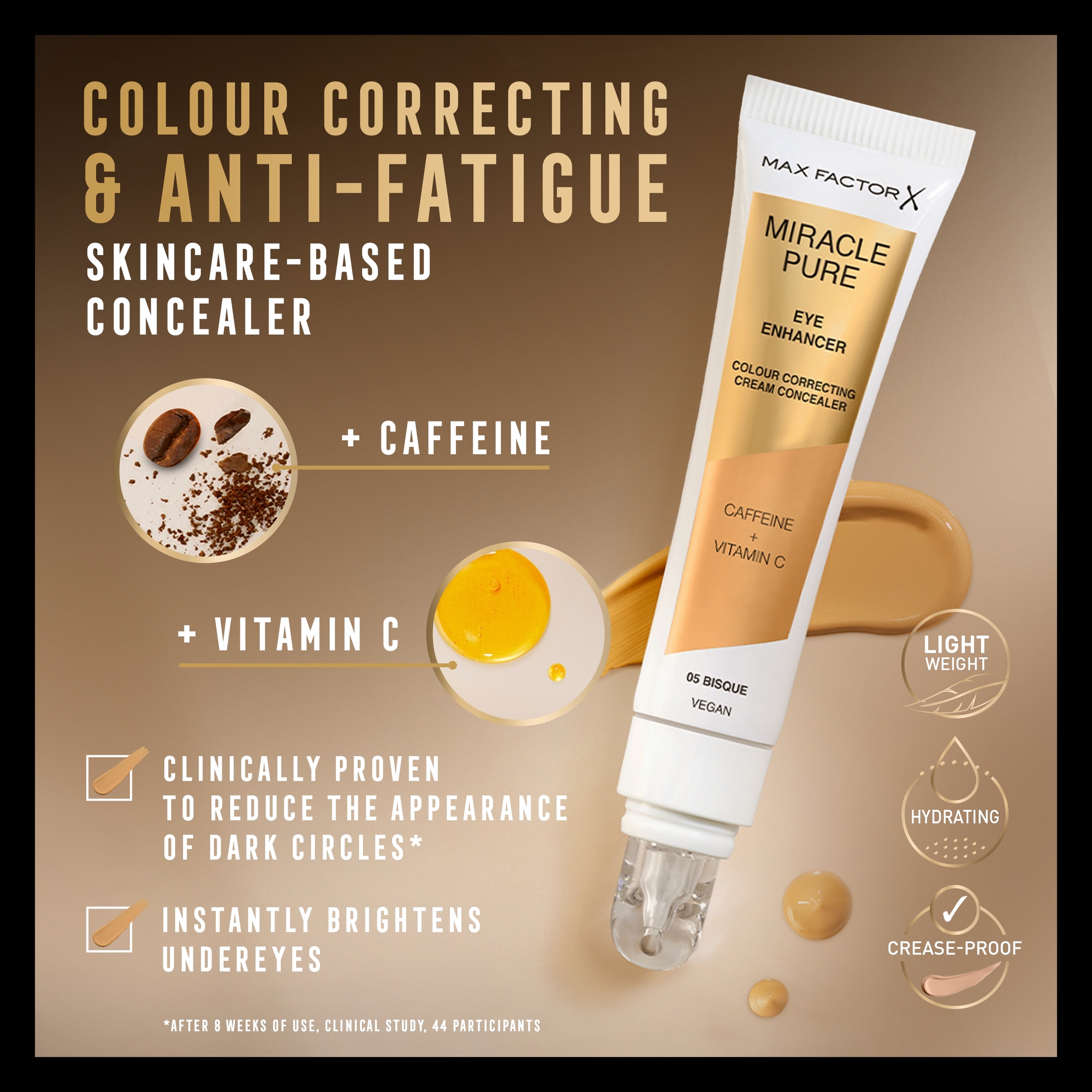 Max Factor Miracle Pure Eye Enhancer Colour Correcting Concealer 01 Rose 10ml - Image 6