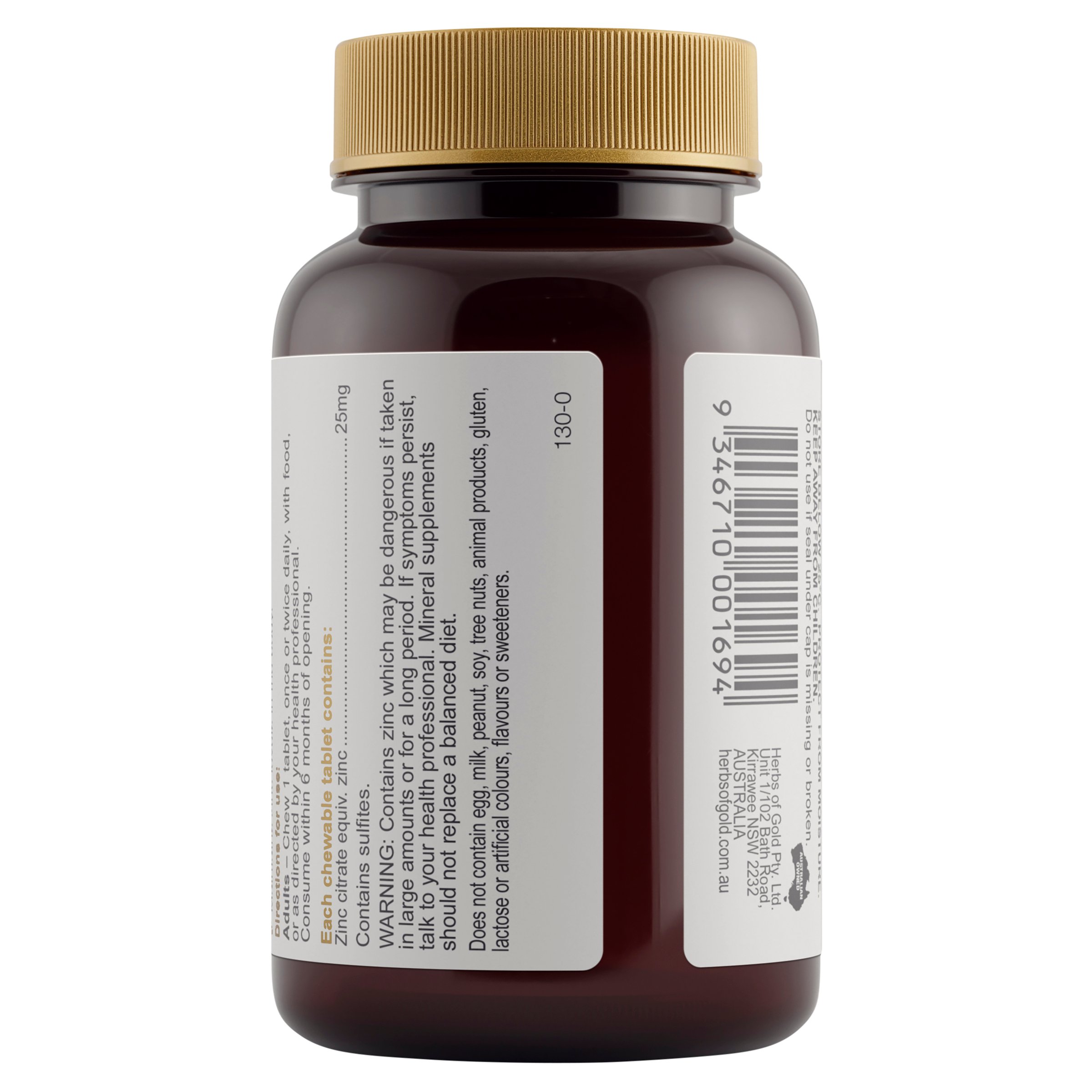 Herbs of Gold Zinc Chewable 60 tablets - Image 3