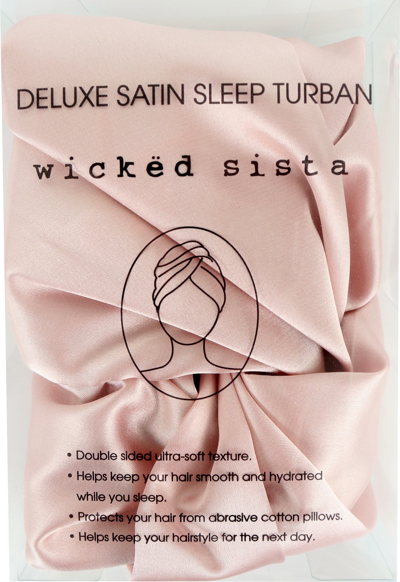 Wicked Sista Deluxe Satin Sleep Turban Blush 1 each - Image 3
