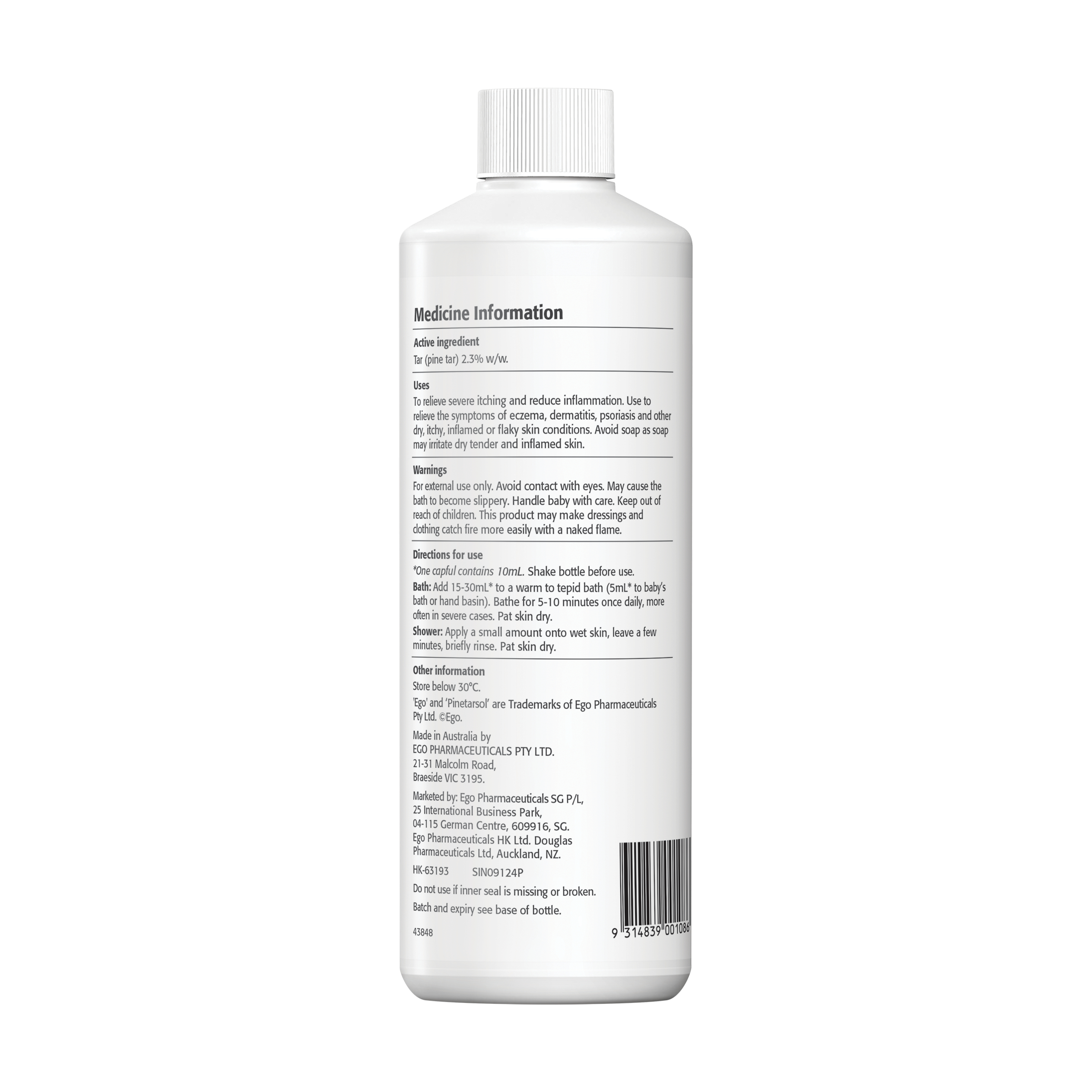 Ego Pinetarsol Bath Oil 500ml - Image 2