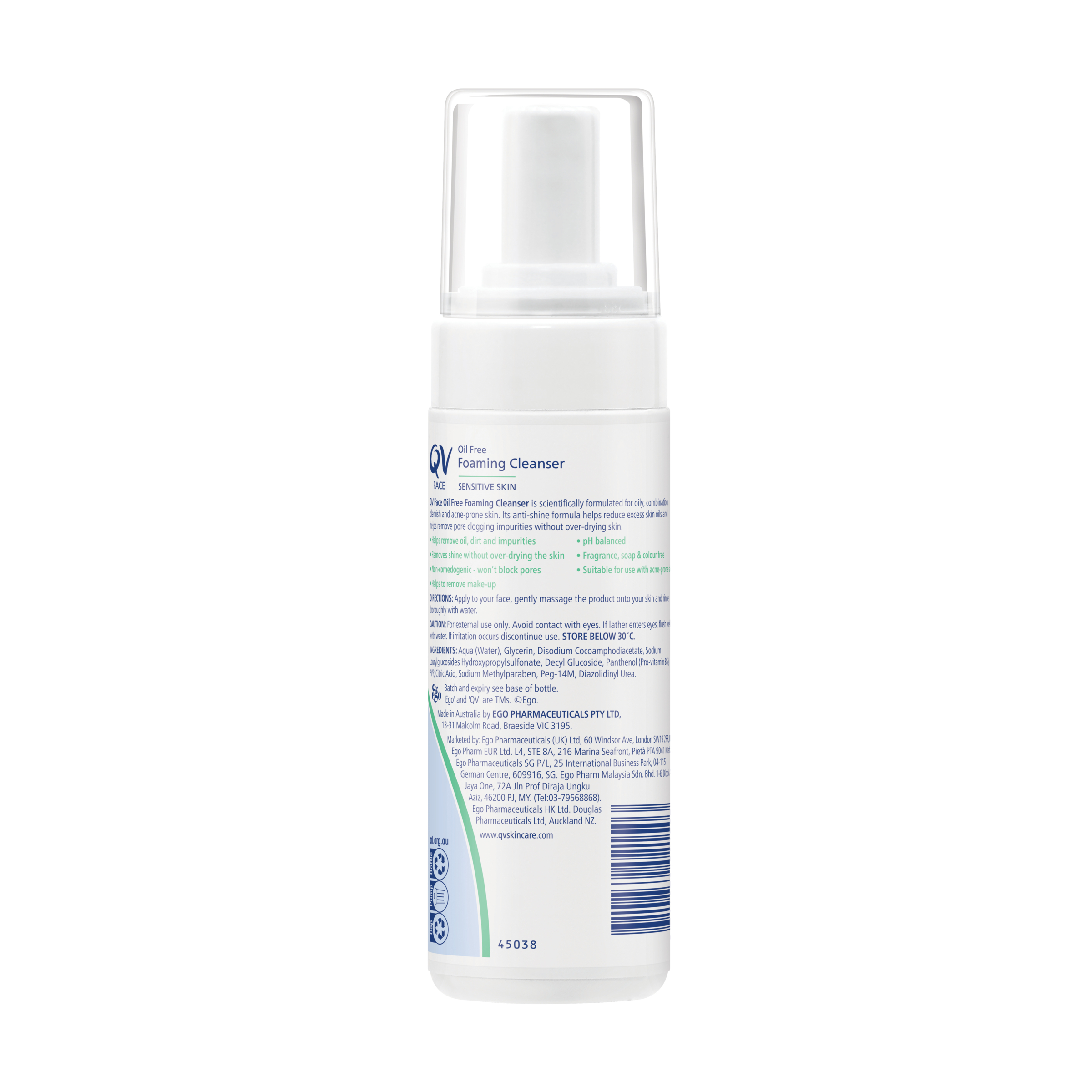 Ego QV Face Oil Free Foam Cleanser 150ml - Image 2