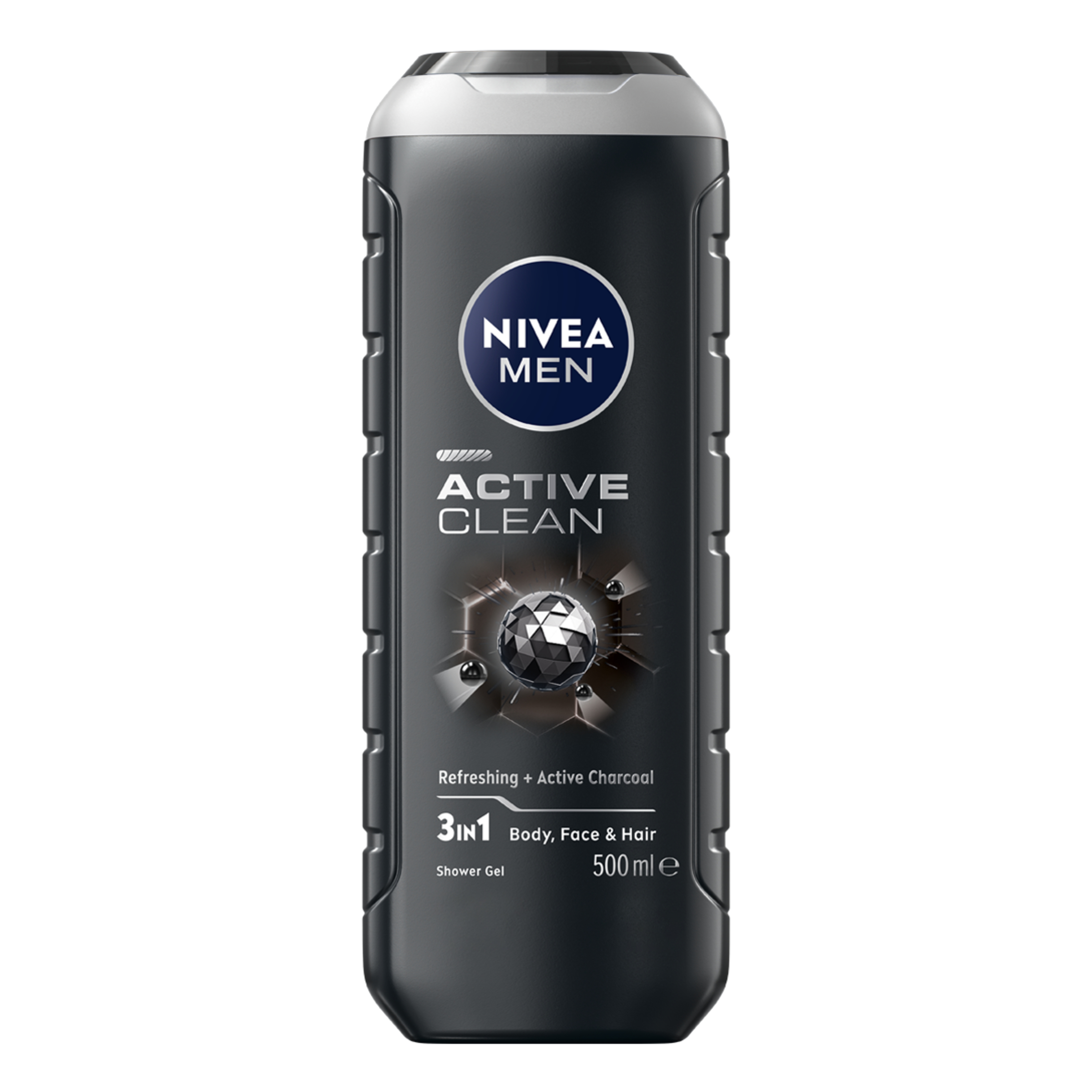 Nivea Men Shower Gel Active Clean Charcoal 500ml - Image 1
