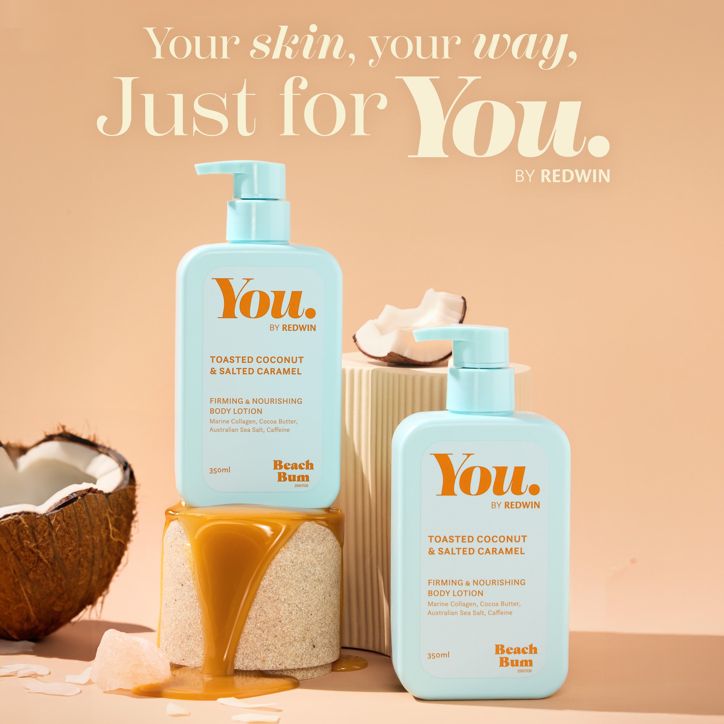 You By Redwin Beach Bum Toasted Coconut & Salted Caramel Body Lotion 350ml - Image 4
