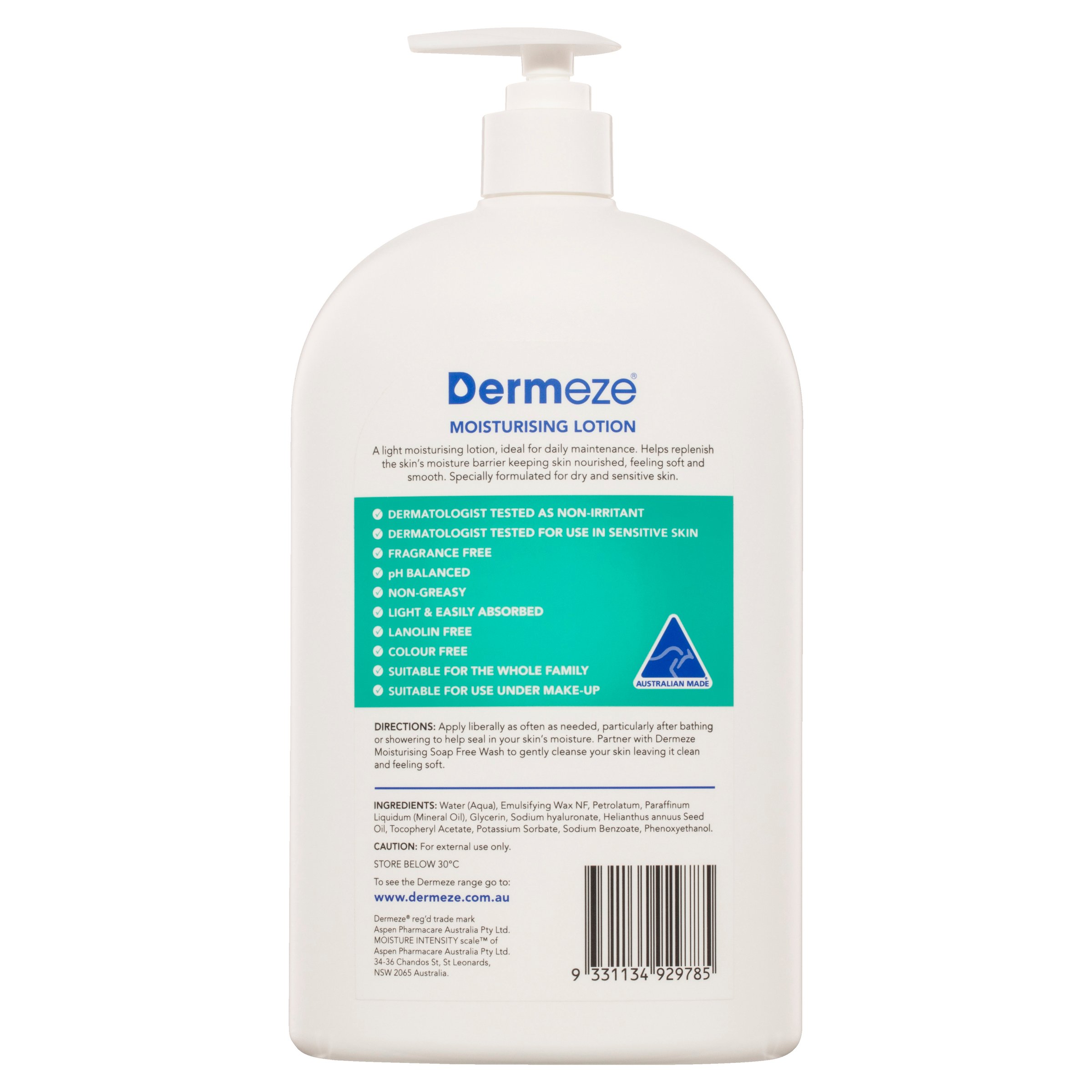 Dermeze Moisturising Lotion 1 litre - Image 2