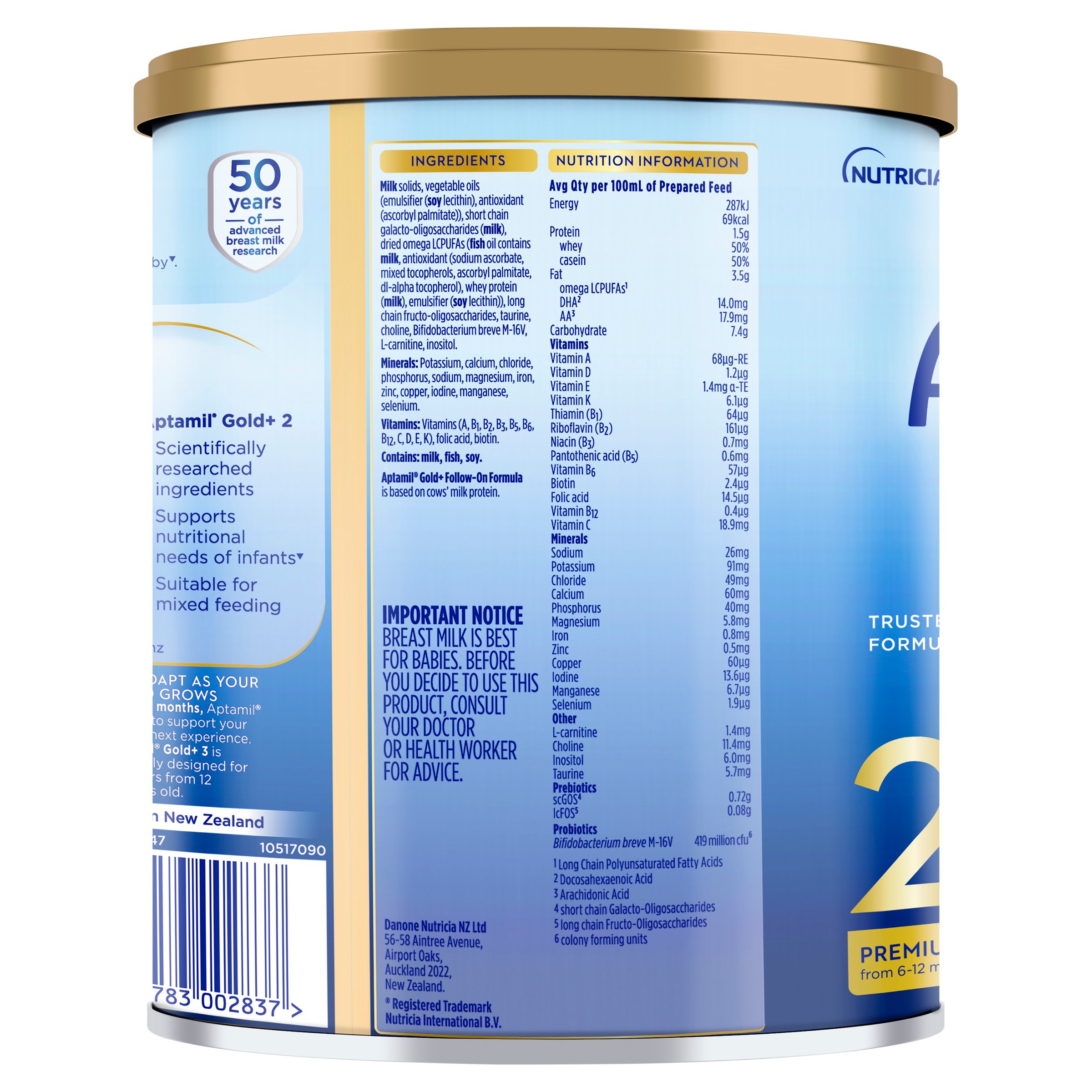 Aptamil Gold+ 2 Premium Baby Formula From 6 To 12 Months 900g - Image 3