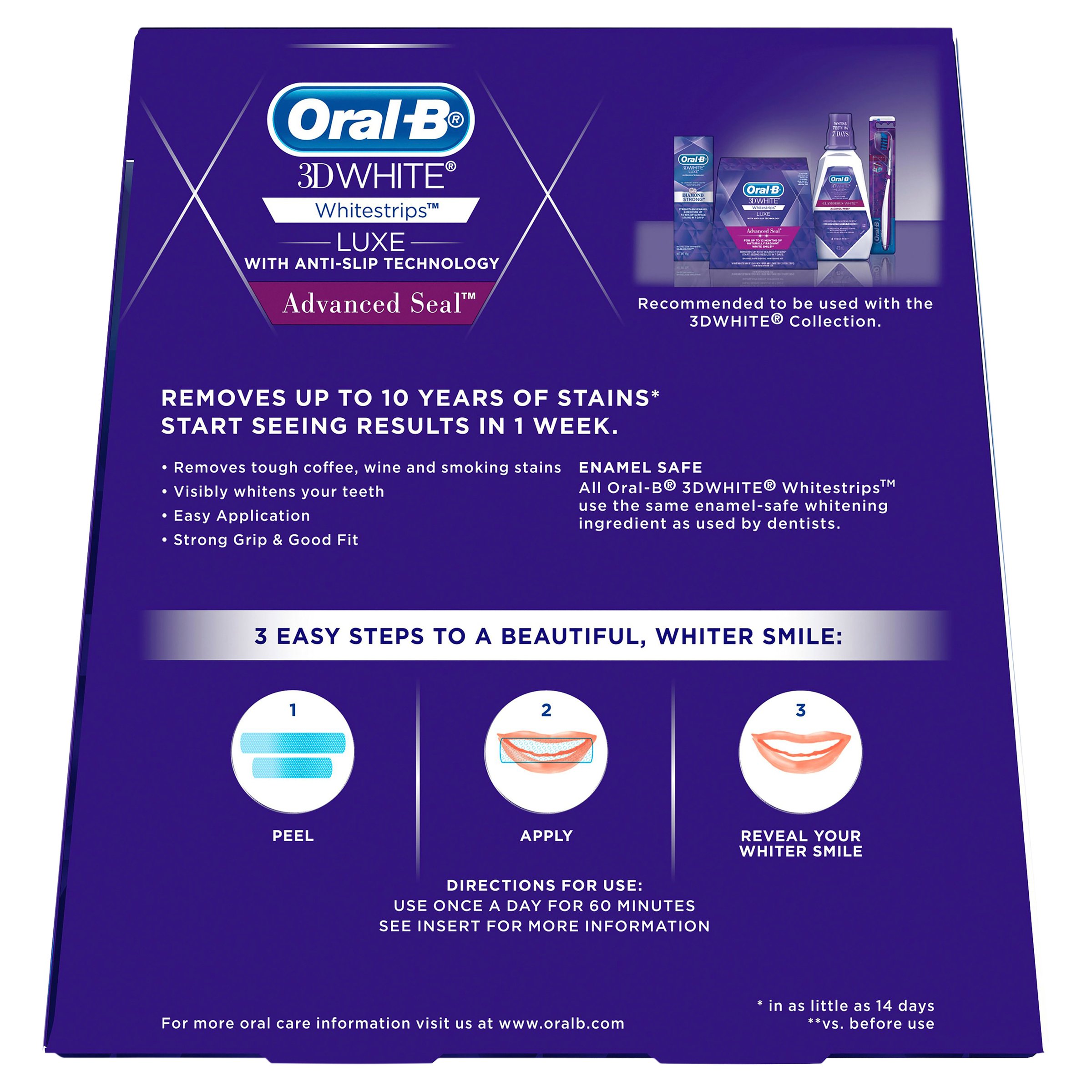 Oral-B 3D White Advance Seal Strips 14 pack - Image 2