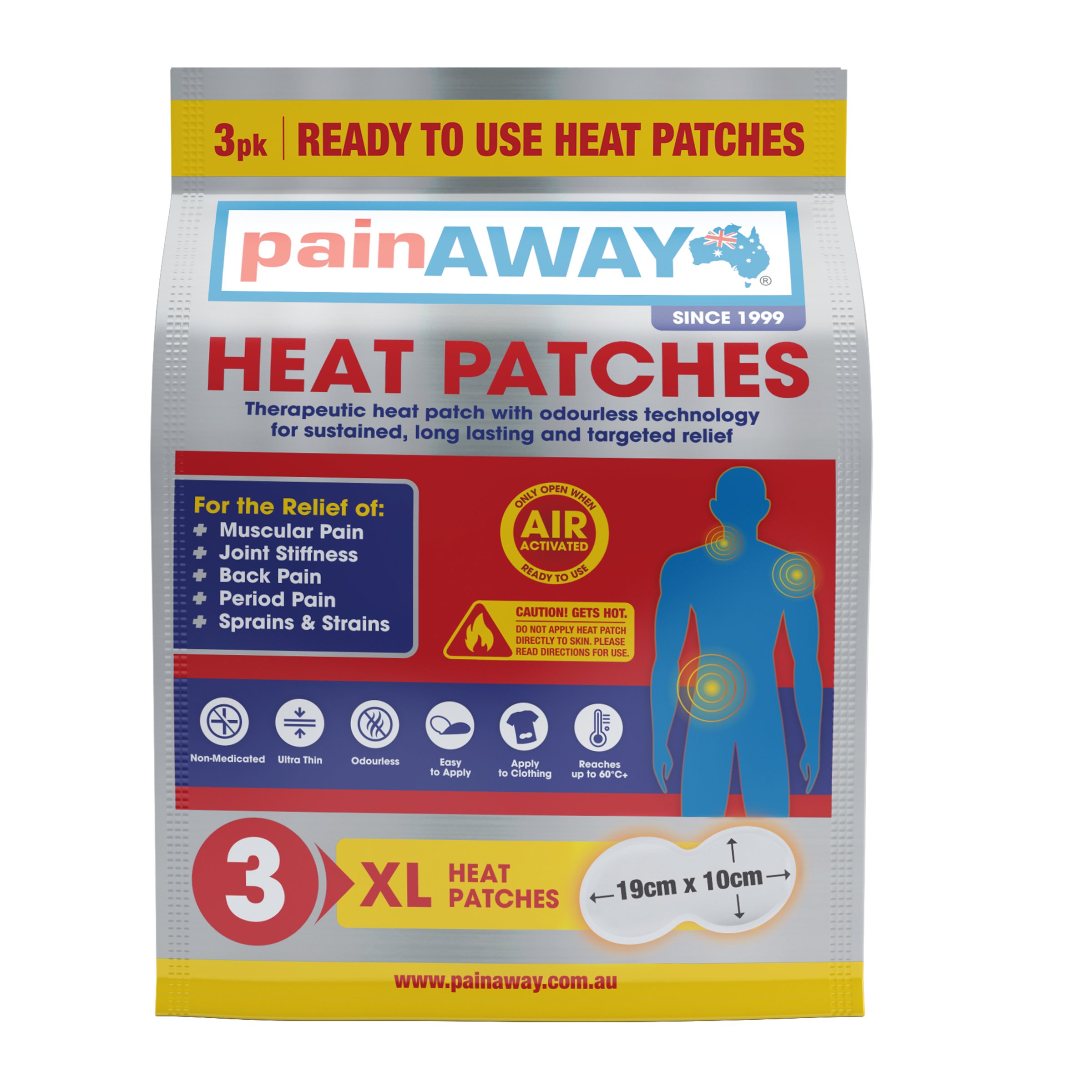 Pain Away Heat Patches Extra Large 3 pack - Image 1