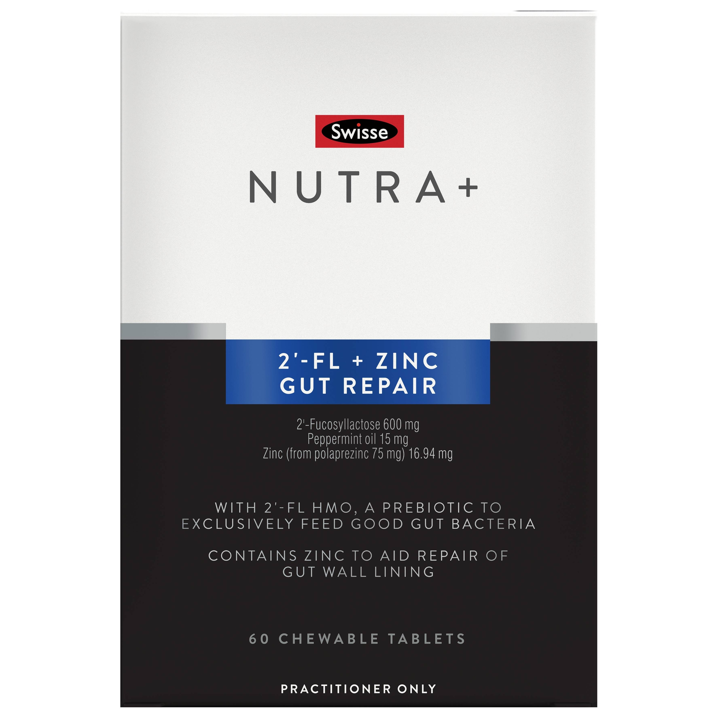 Swisse Nutra+ 2'-FL + Zinc Gut Repair 60 chewable tablets - Image 1