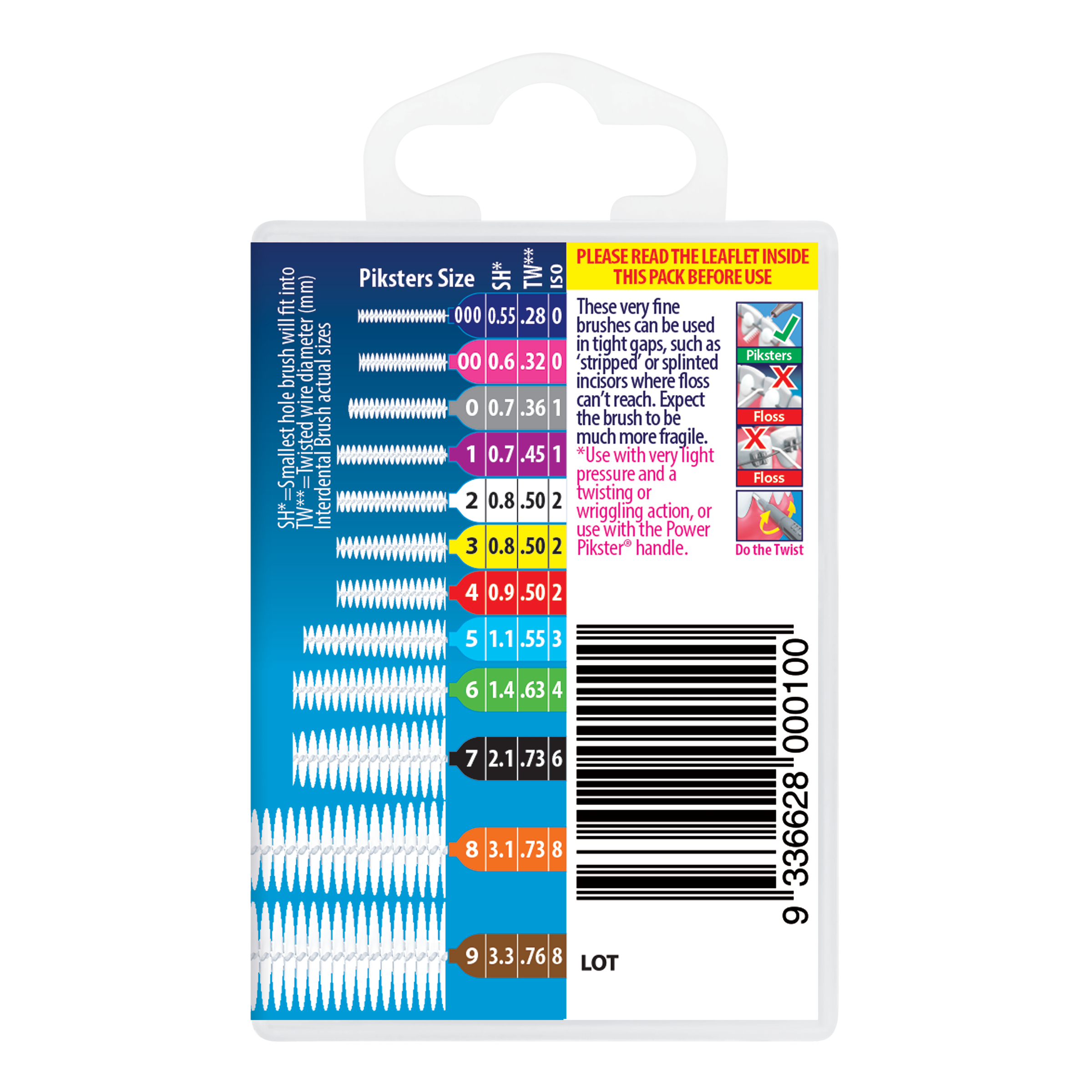 Piksters Interdental Brush Size 0 Grey 40 pack - Image 2