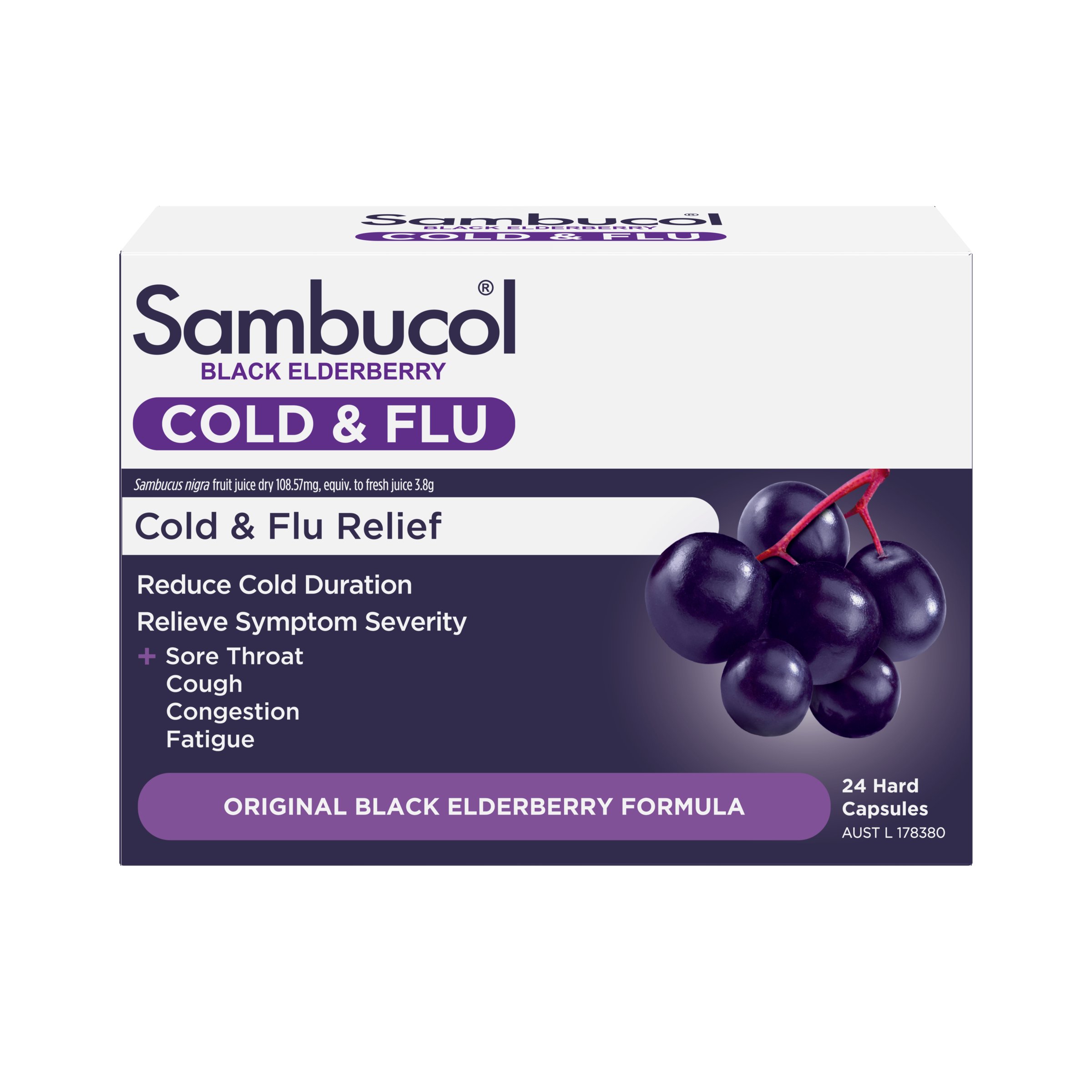 Sambucol Cold & Flu 24 capsules - Image 1
