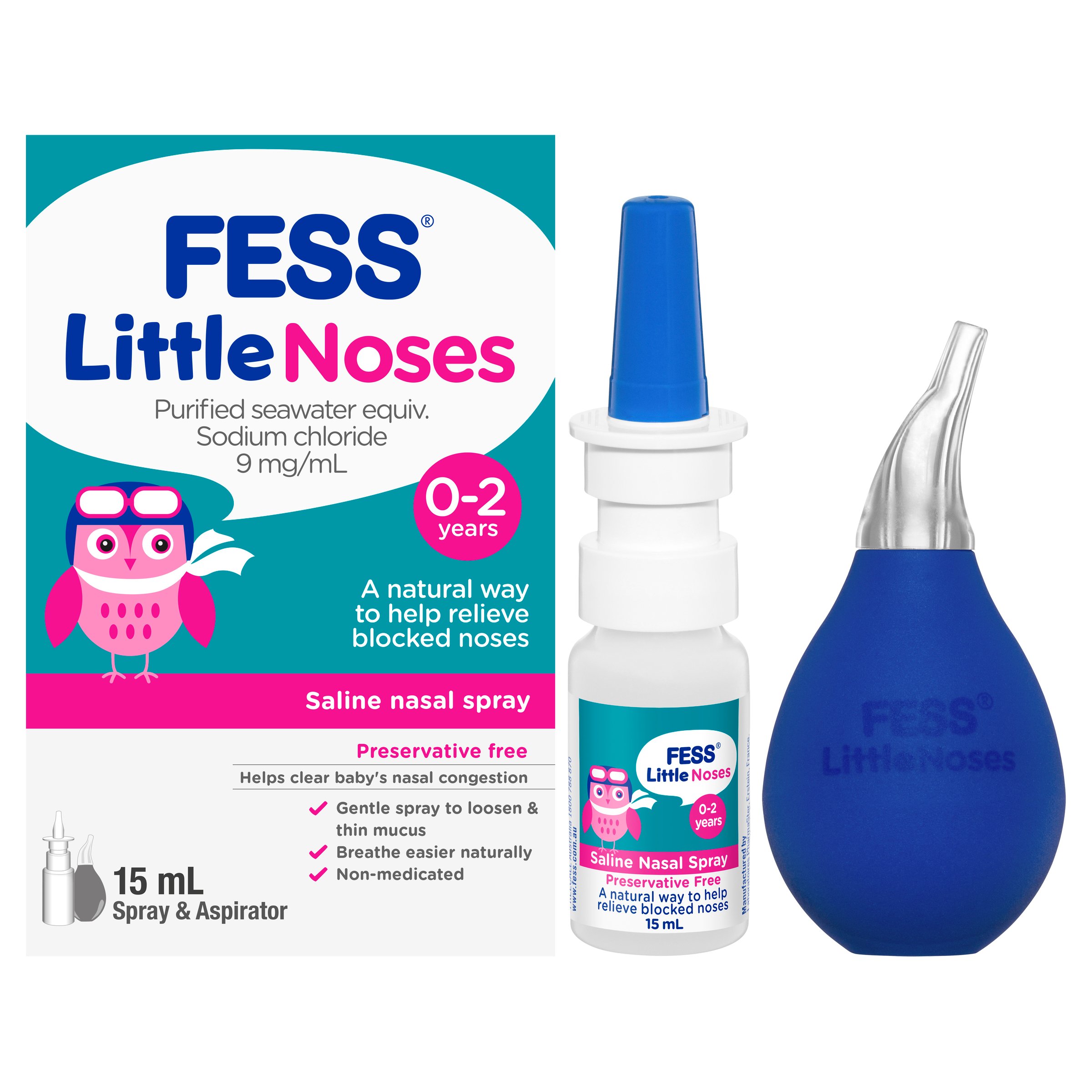 Fess Little Noses Saline Nasal Spray And Aspirator 15ml - Image 6