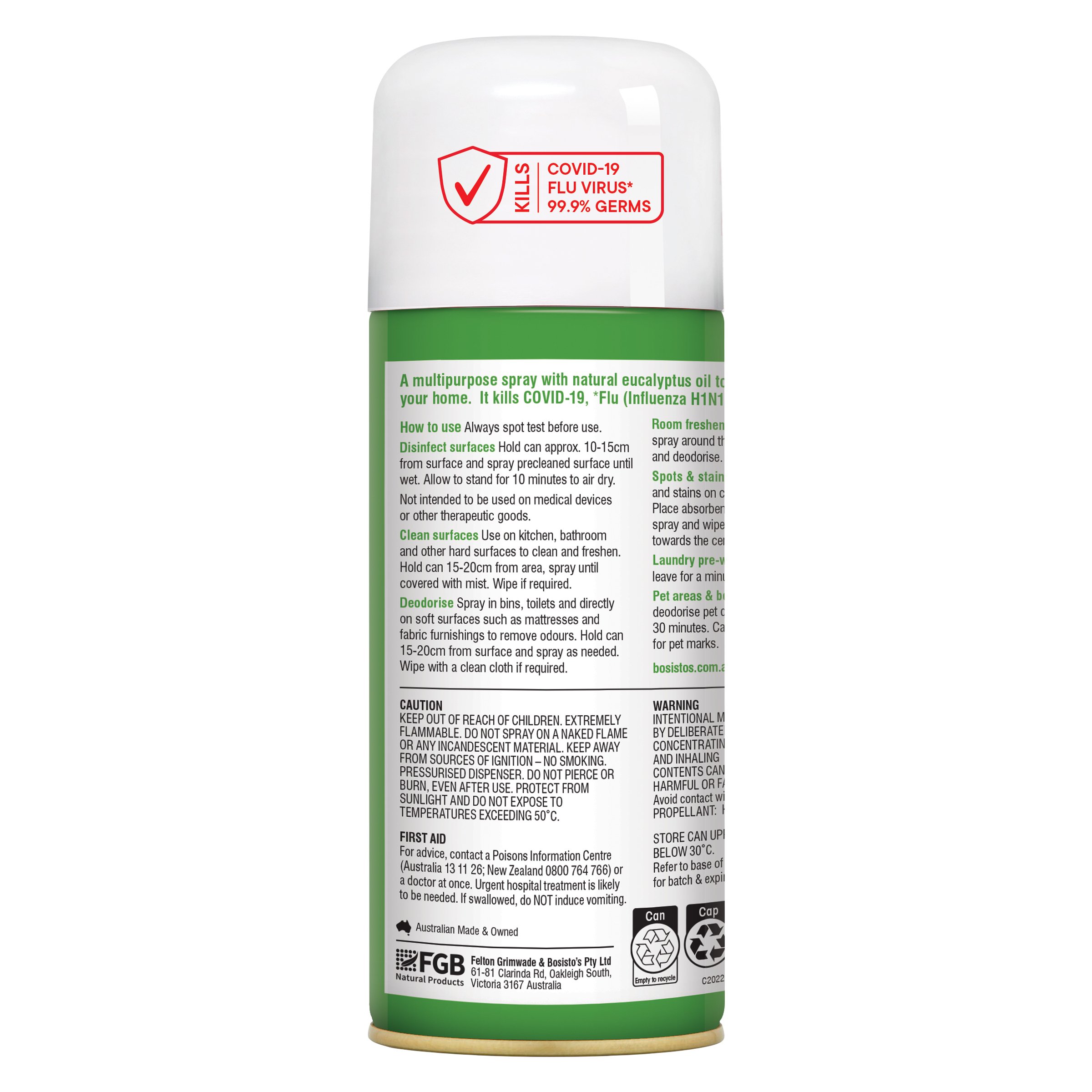 Bosisto's Eucalyptus Spray 200g - Image 2