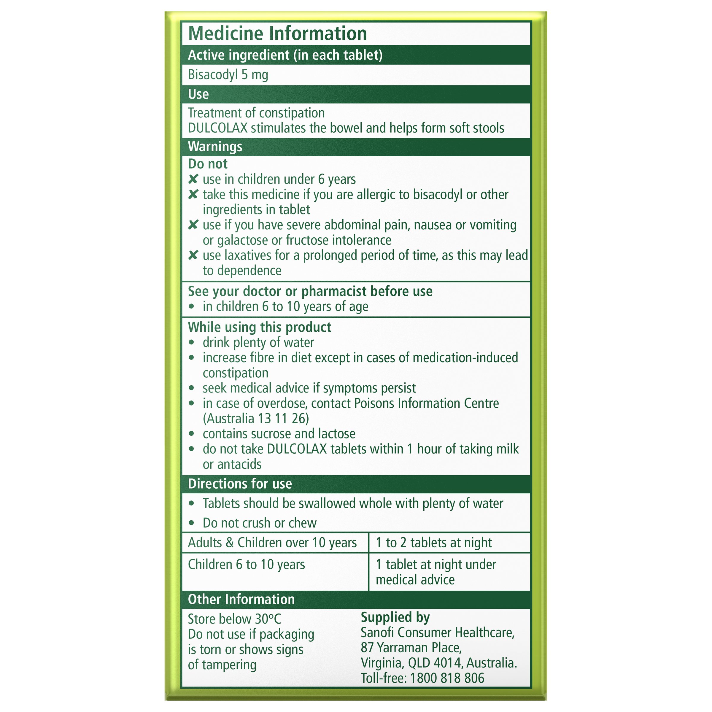Dulcolax 5mg - 80 tablets - Image 2
