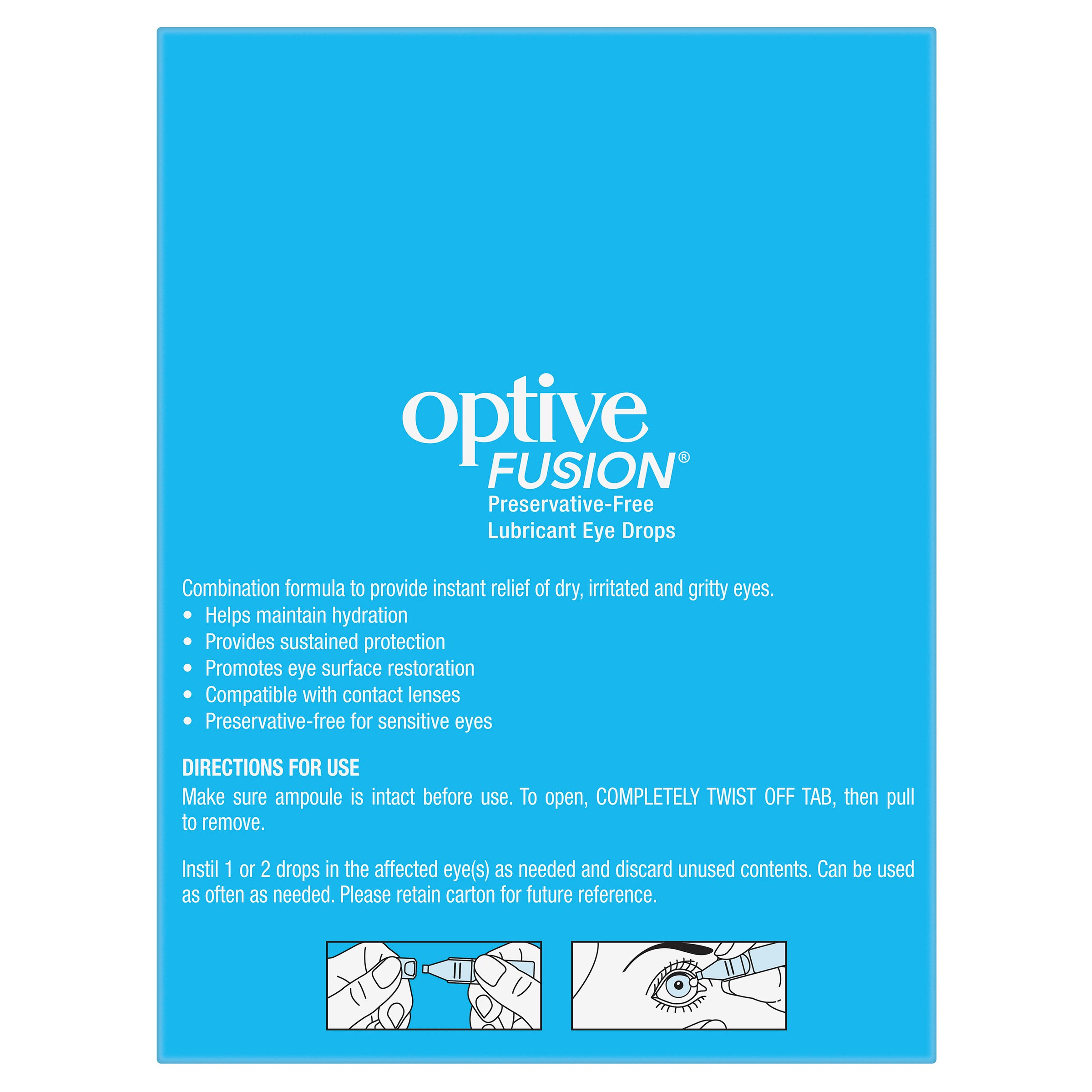 Optive Fusion Eye Drops 0.4ml - 30 doses - Image 2
