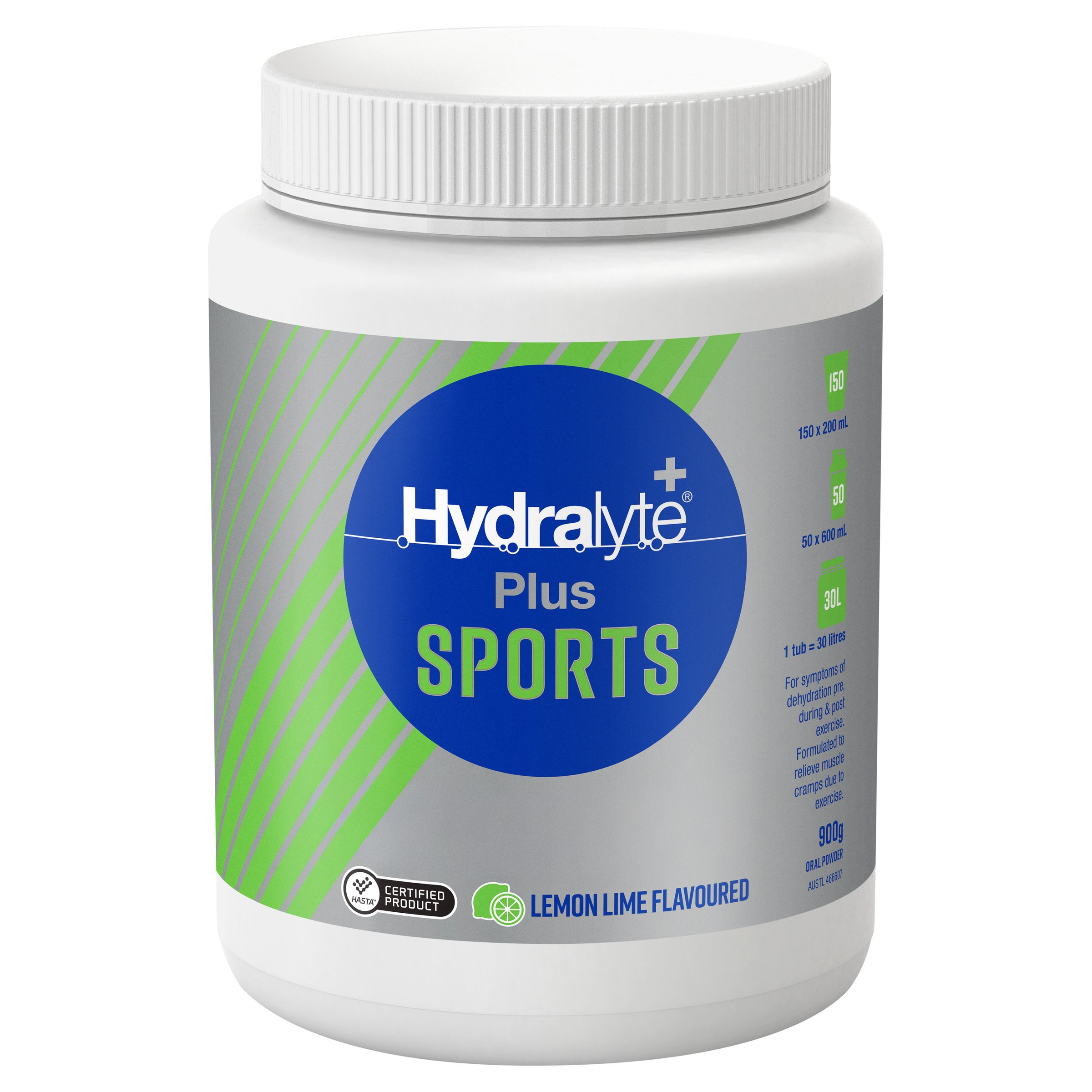 Hydralyte Plus Sports Lemon Lime Flavoured Powder Tub 900g - Image 4