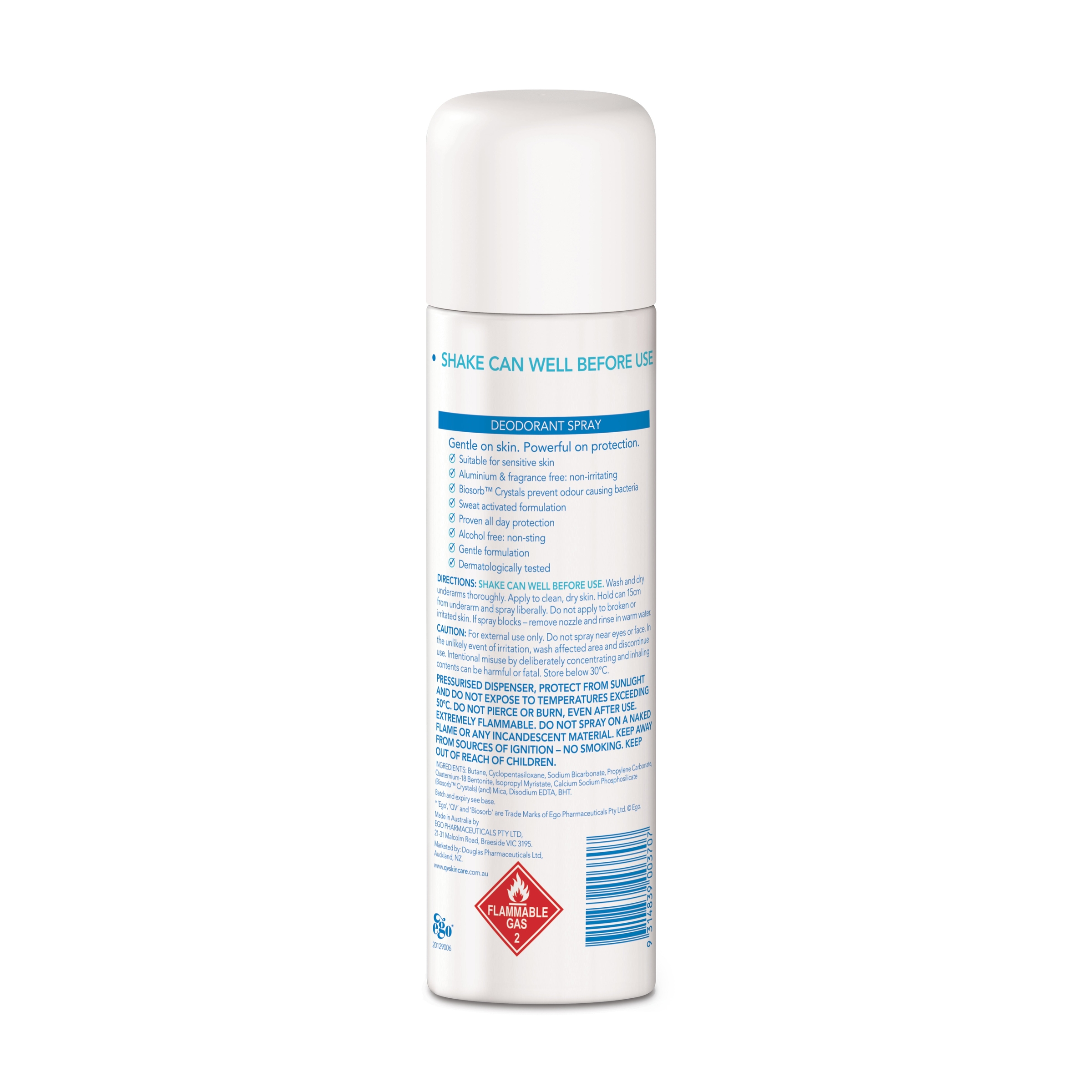 Ego QV Naked Deodorant Spray 100g - Image 2