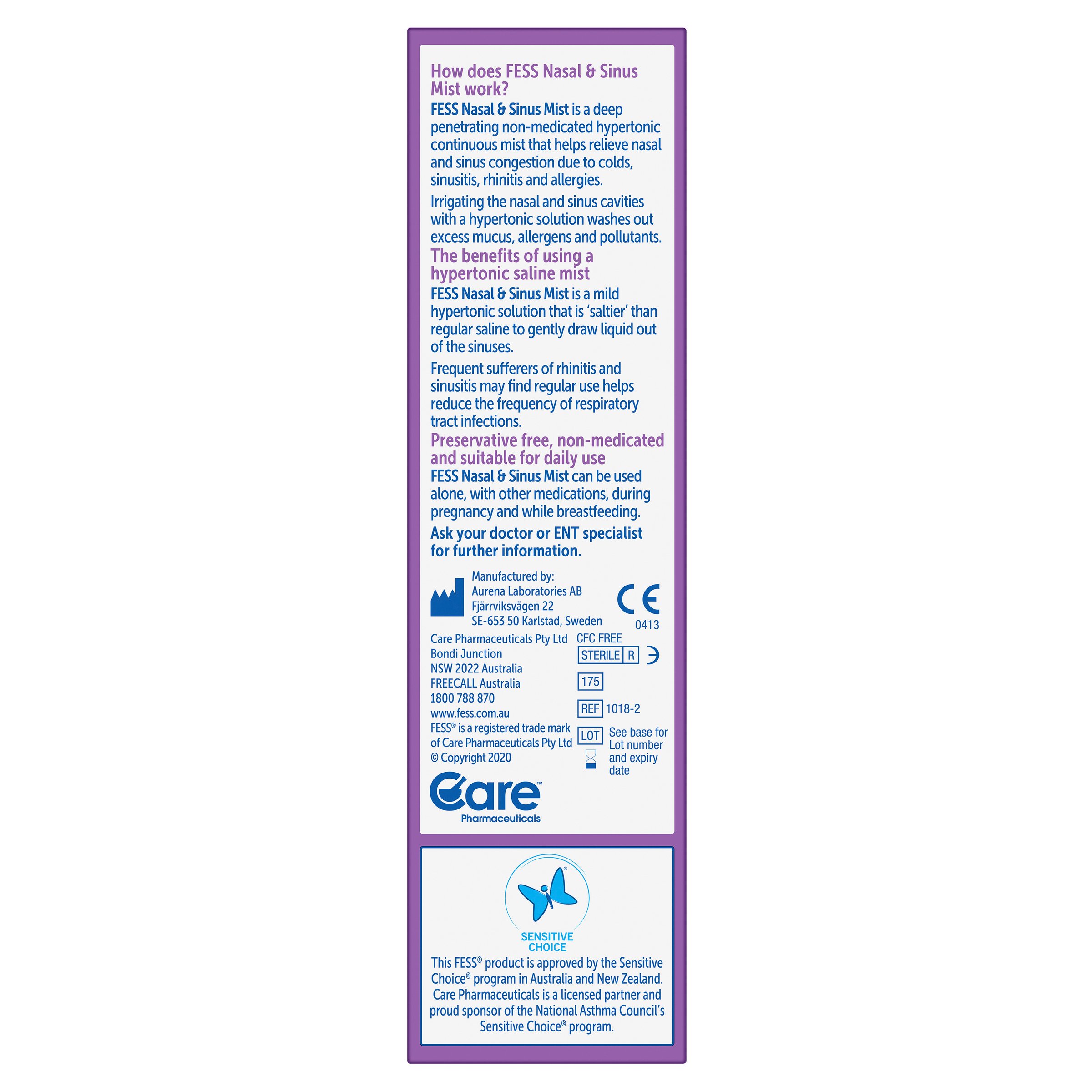 Fess Sinu-Cleanse Nasal Irrigation Spray 100ml - Image 2