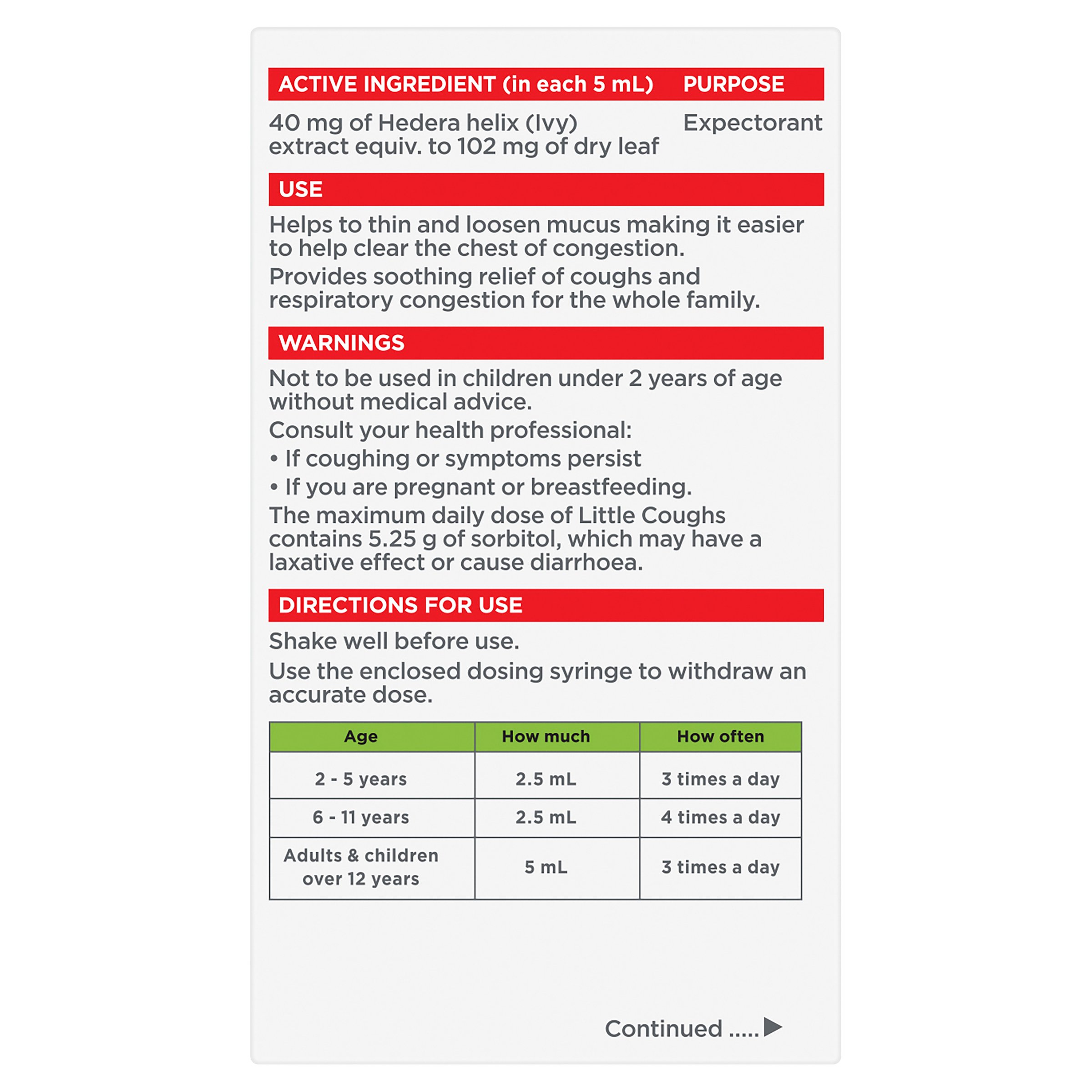 Little Coughs for Coughs & Chesty Congestion Relief 100ml - Image 2
