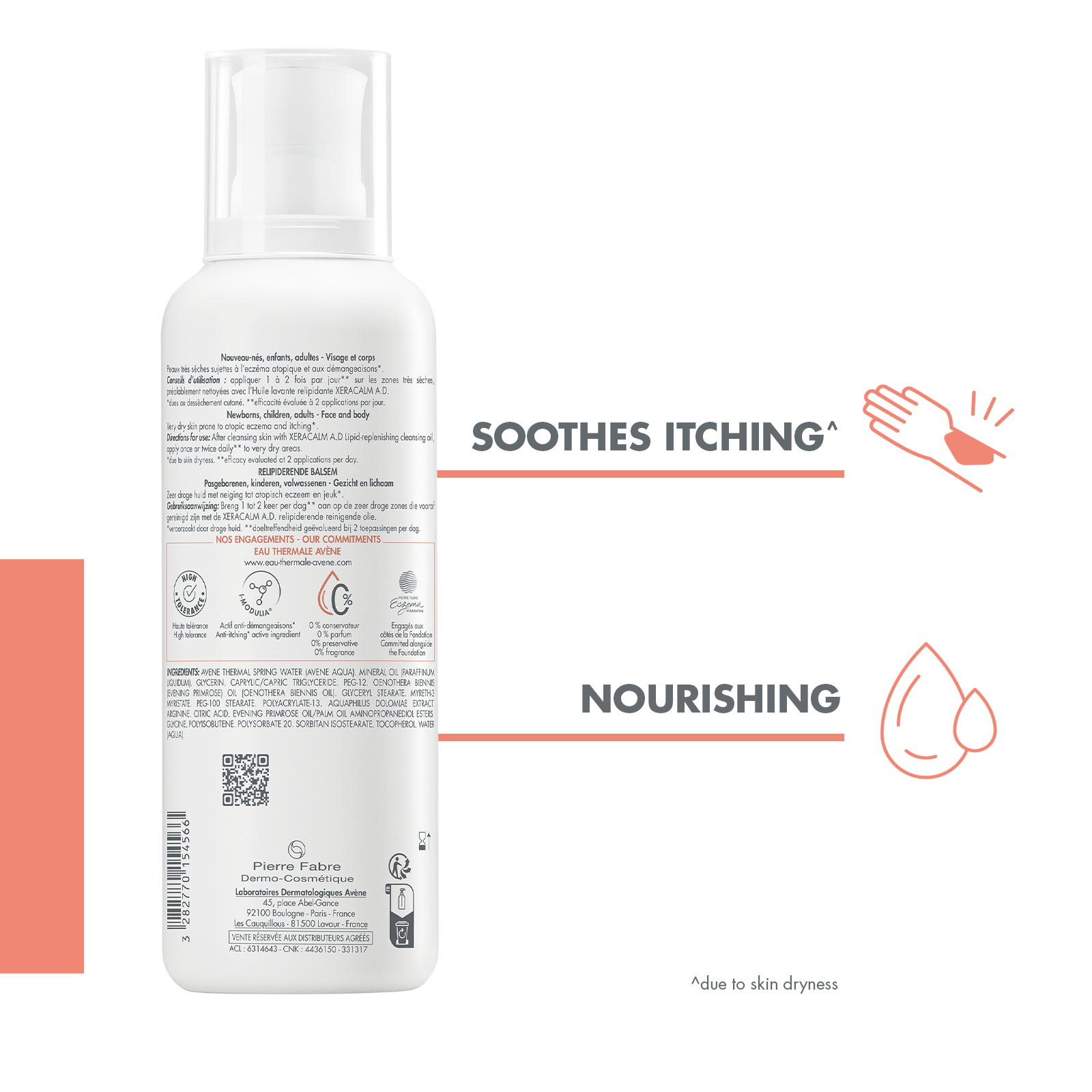 Avene XeraCalm A.D Lipid-Replenishing Balm 400ml - Image 5
