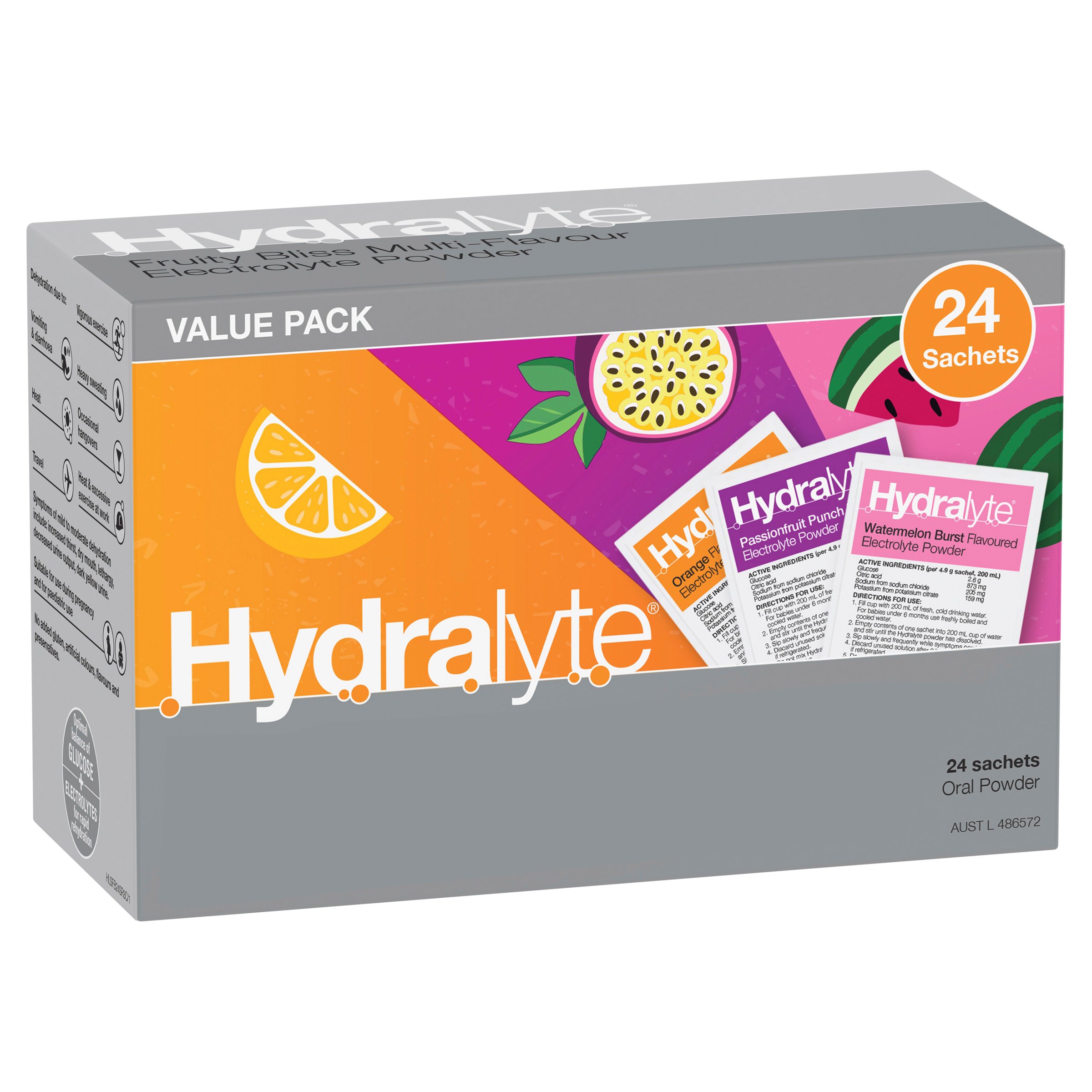 Hydralyte Electrolyte Powder Fruity Bliss 24 sachets - Image 12