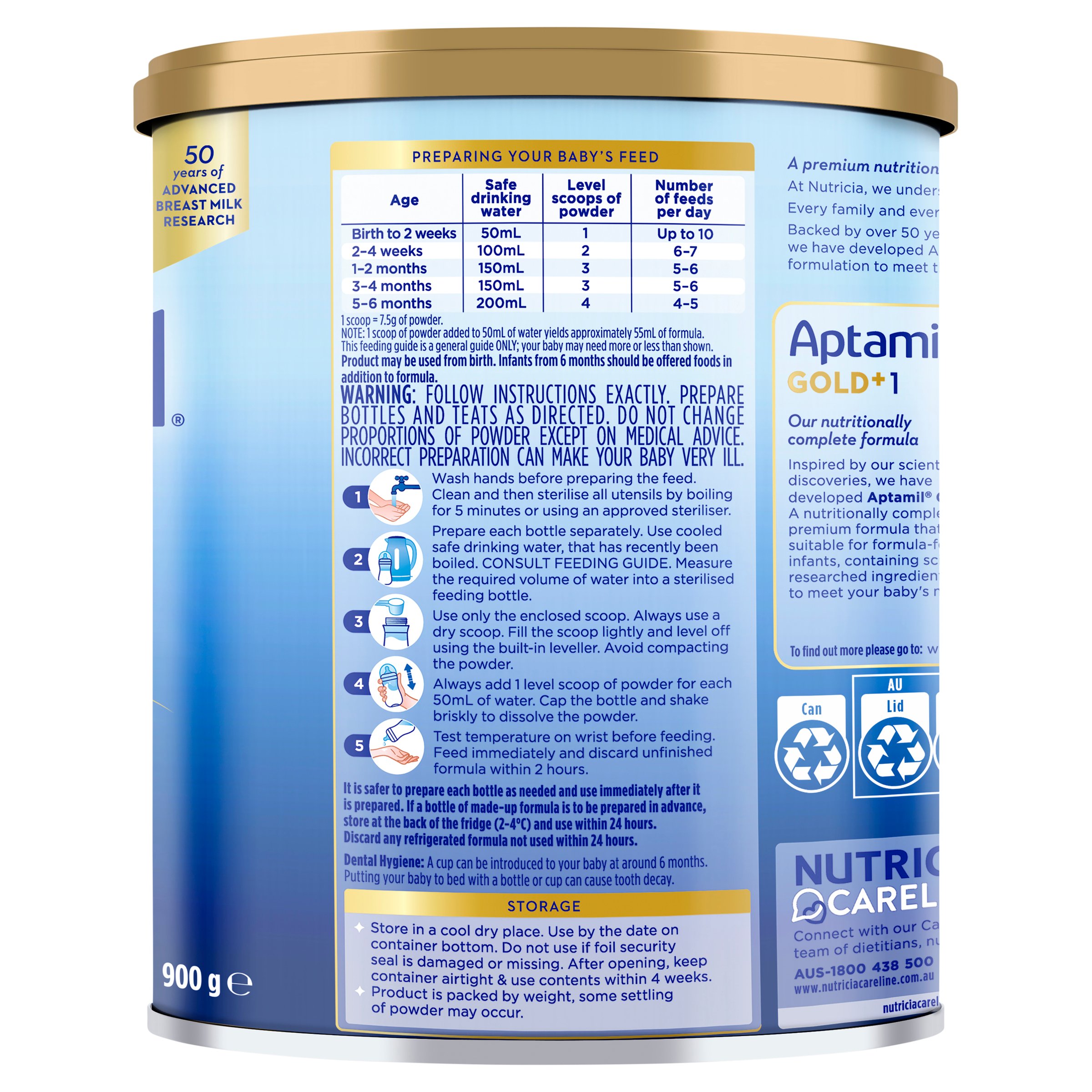 Aptamil Gold+ 1 Premium Infant Formula From 0 To 6 Months 900g - Image 4
