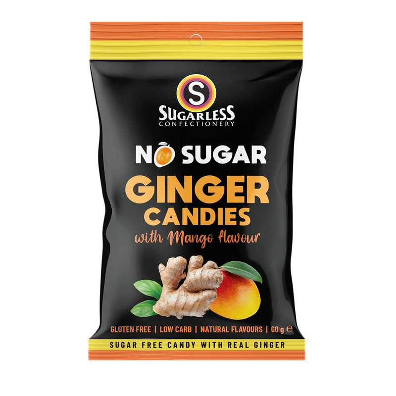 Sugarless Ginger Candies With Mango Flavour 60g