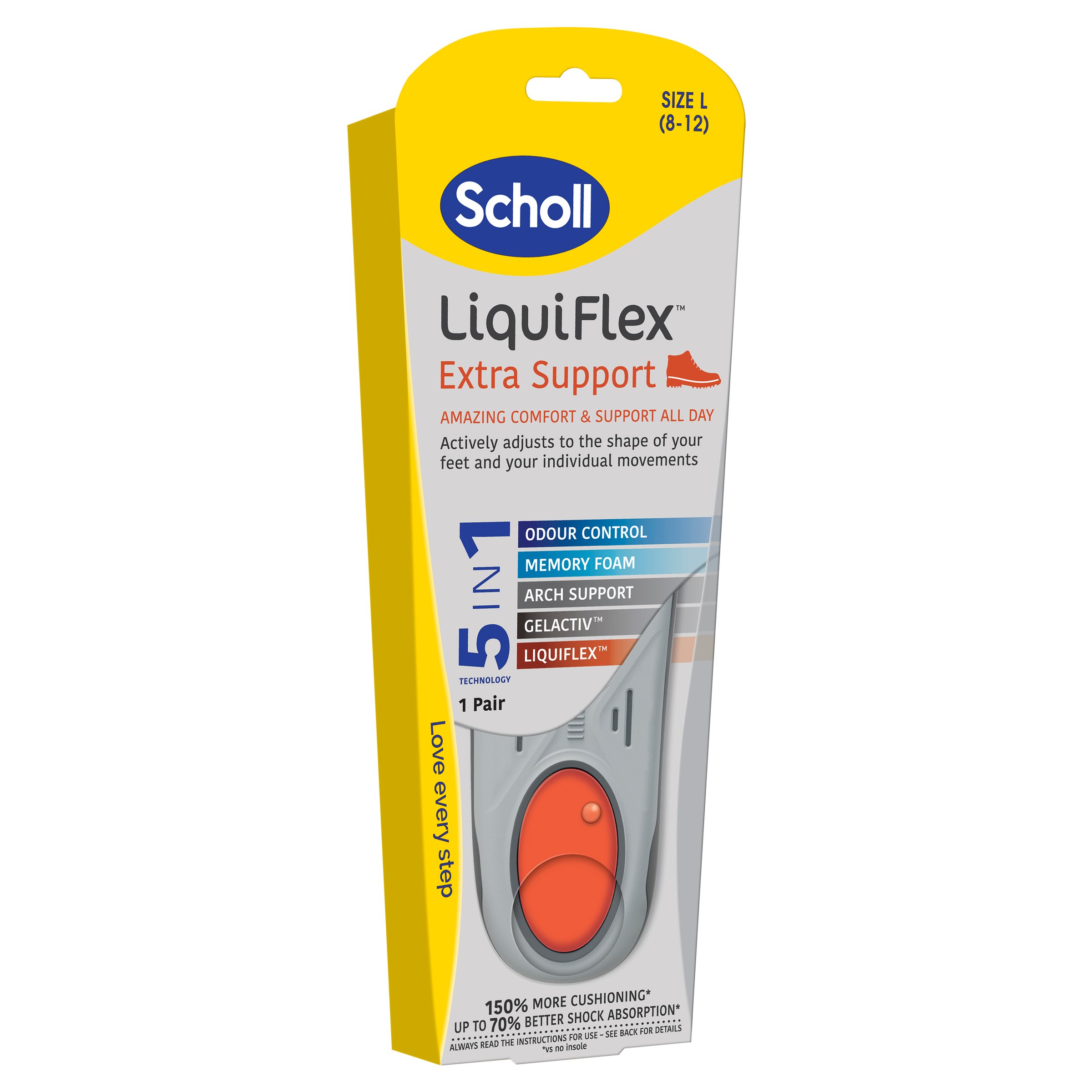 Scholl Liquiflex Extra Support Insole Large 1 pair - Image 7