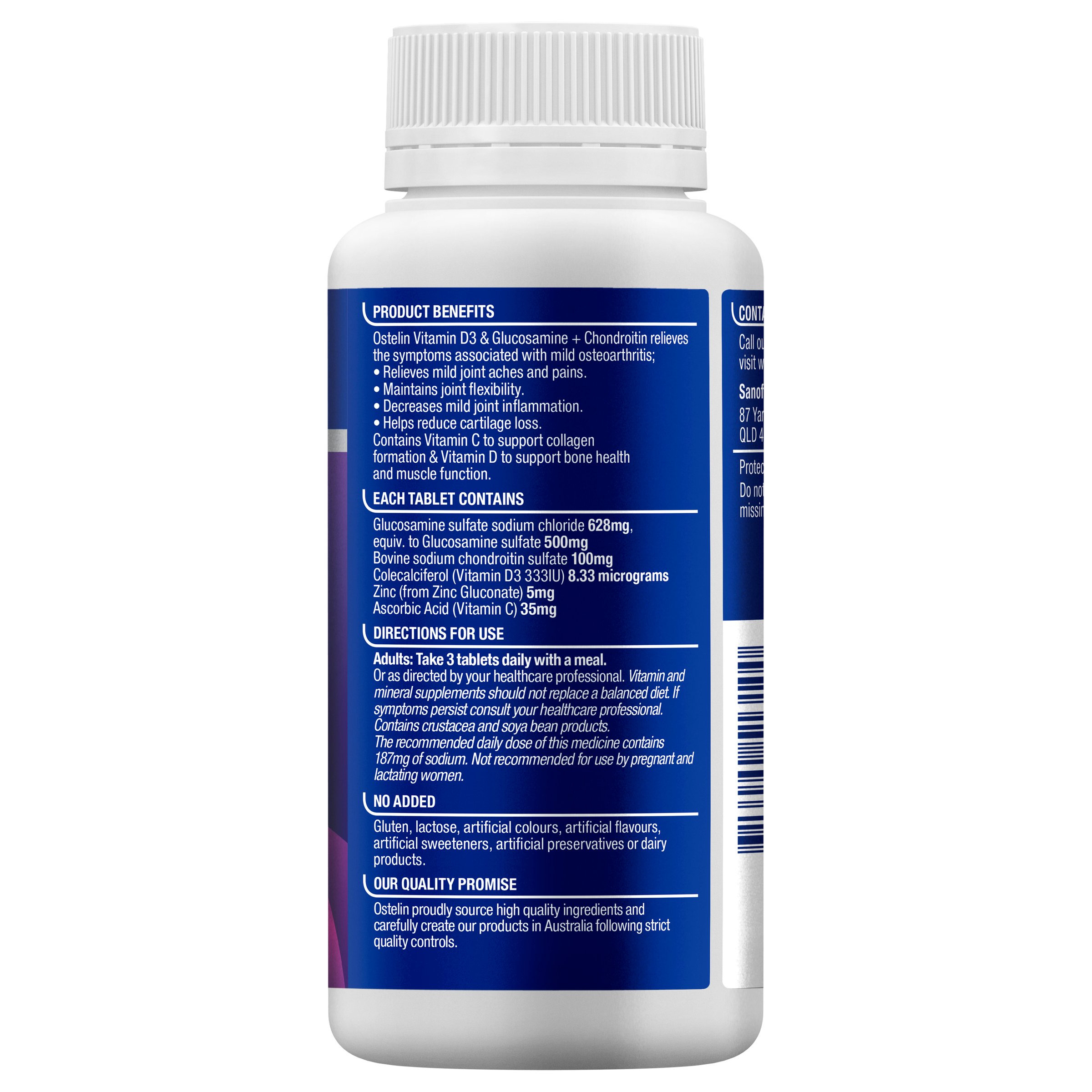 Ostelin Vitamin D3 & Glucosamine + Chondroitin 90 tablets - Image 3