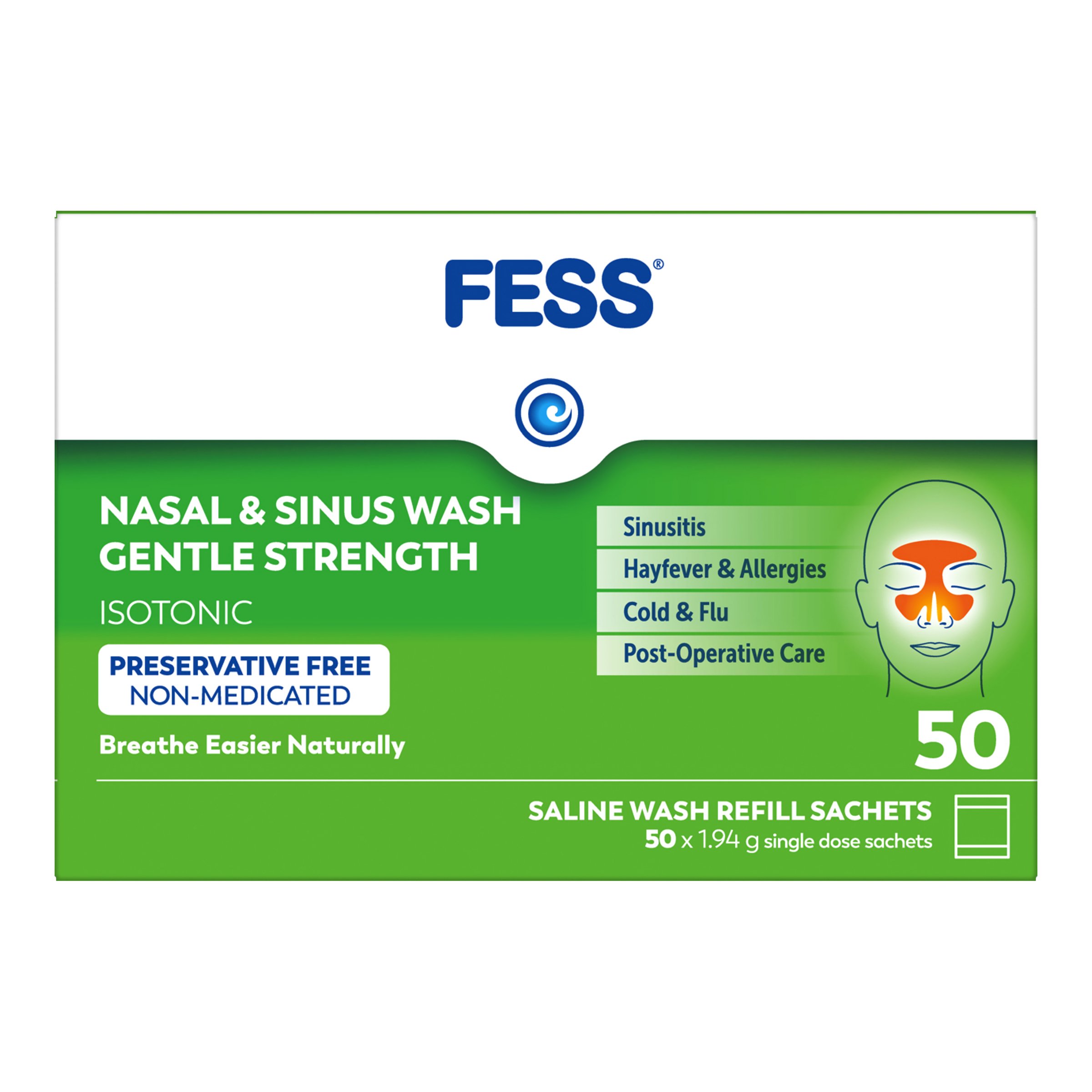 Fess Nasal & Sinus Wash Refill Gentle Strength 50 sachets - Image 6