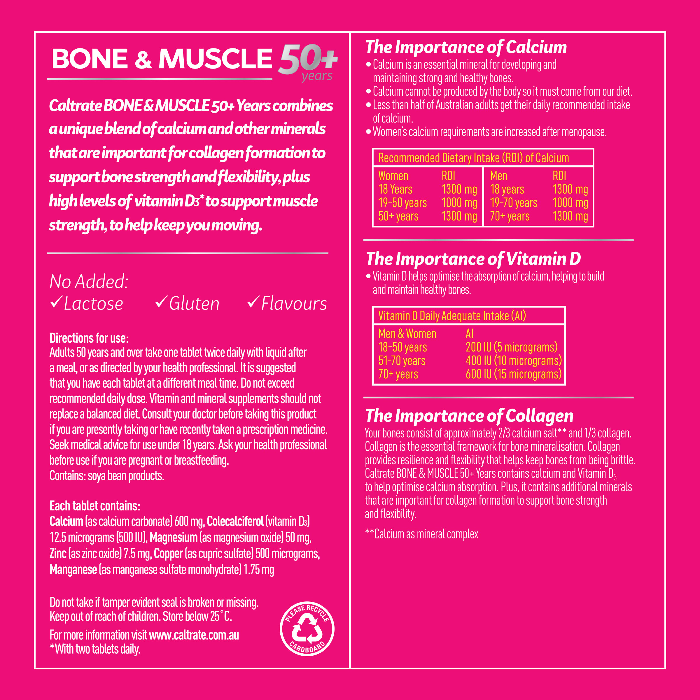 Caltrate Bone & Muscle 50+ Years 100 tablets - Image 5