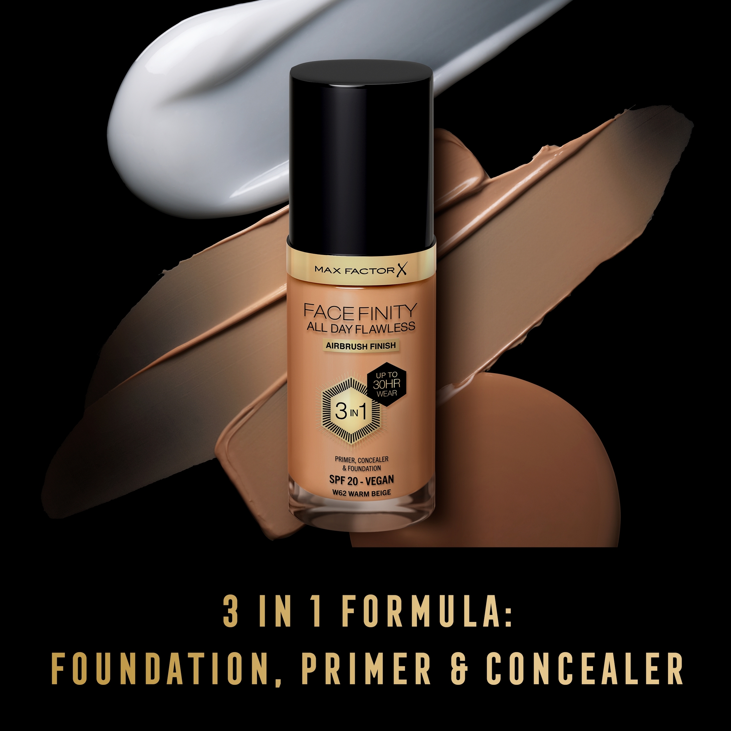 Max Factor Facefinity All Day Flawless D5 Free Foundation Warm Beige 62 - Image 3