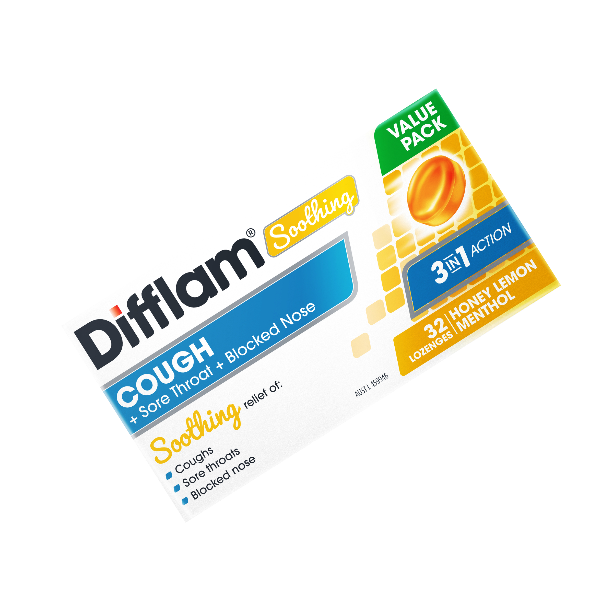 Difflam Soothing Cough + Sore Throat + Blocked Nose 32 Lozenges - Image 6